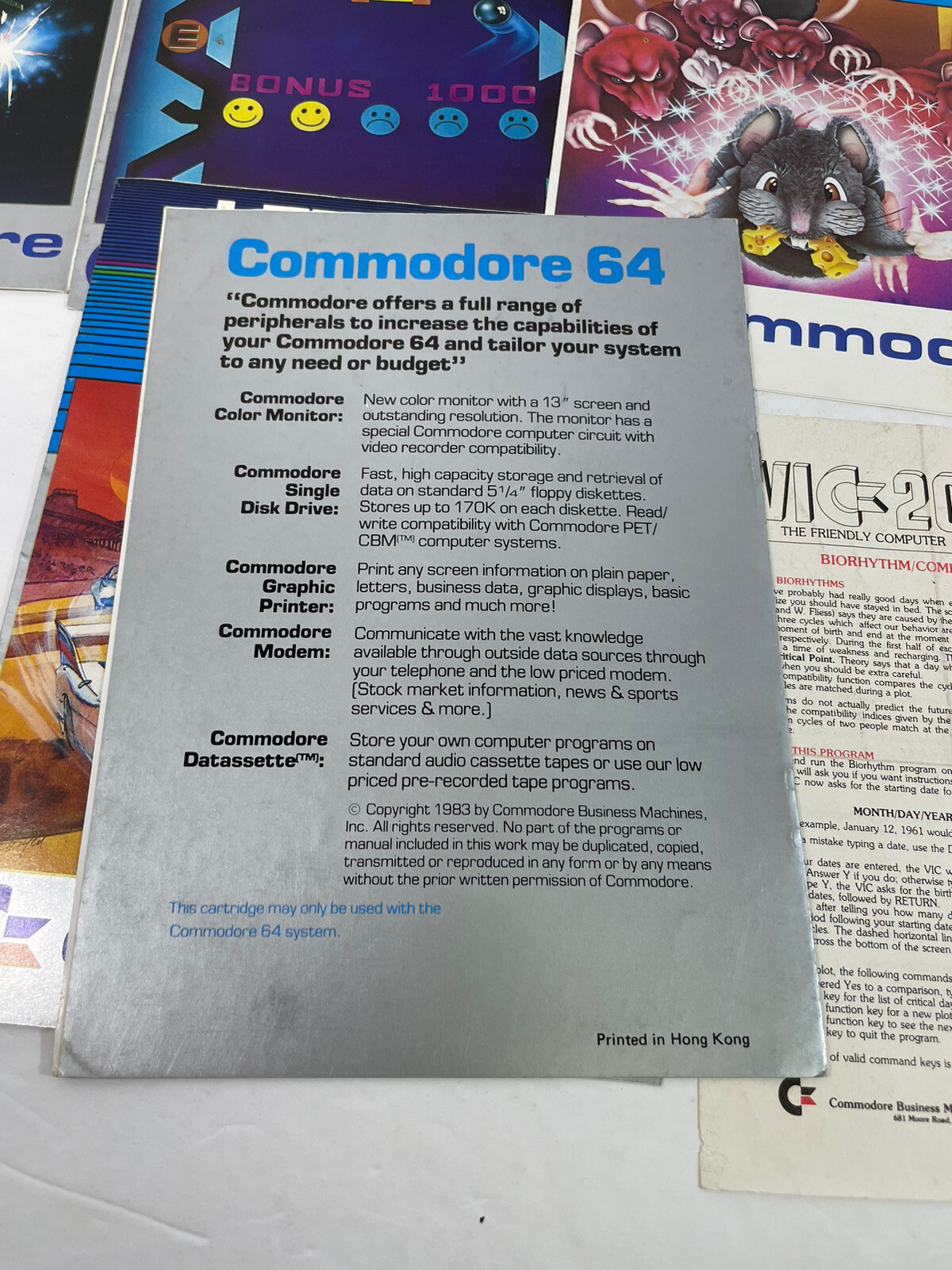Commodore 64 + Vic20 Computer Software Instruction Manual Booklet Lot Manuals