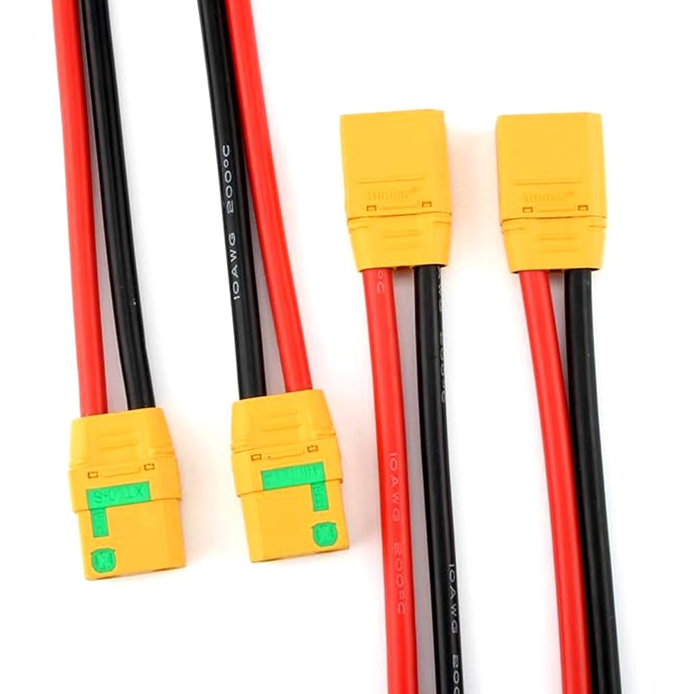 Amass 2 Pairs Xt90s Pigtails Xt90 Wire Xt90s Xt 90 Plug Male And Female Connecto