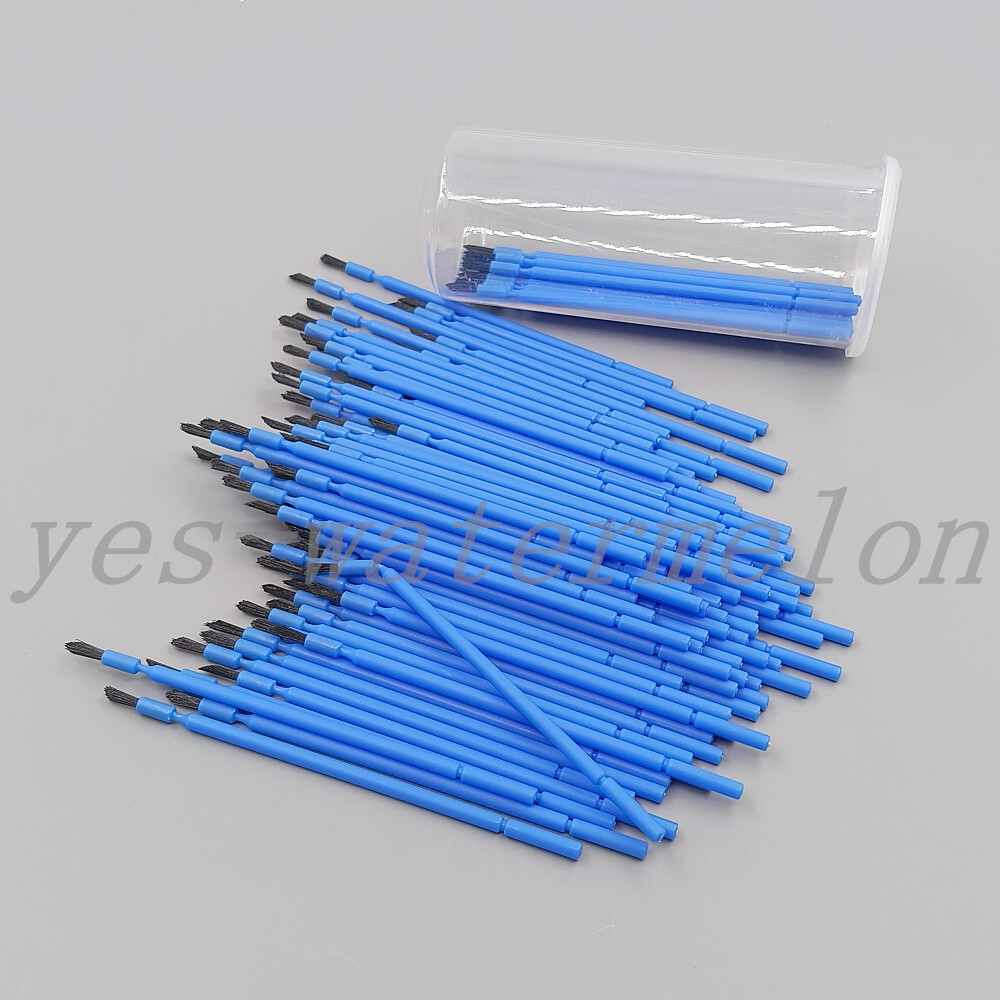100/ Dental Disposable Bendable Tapered Applicator Brush Bristle Brushes Tips
