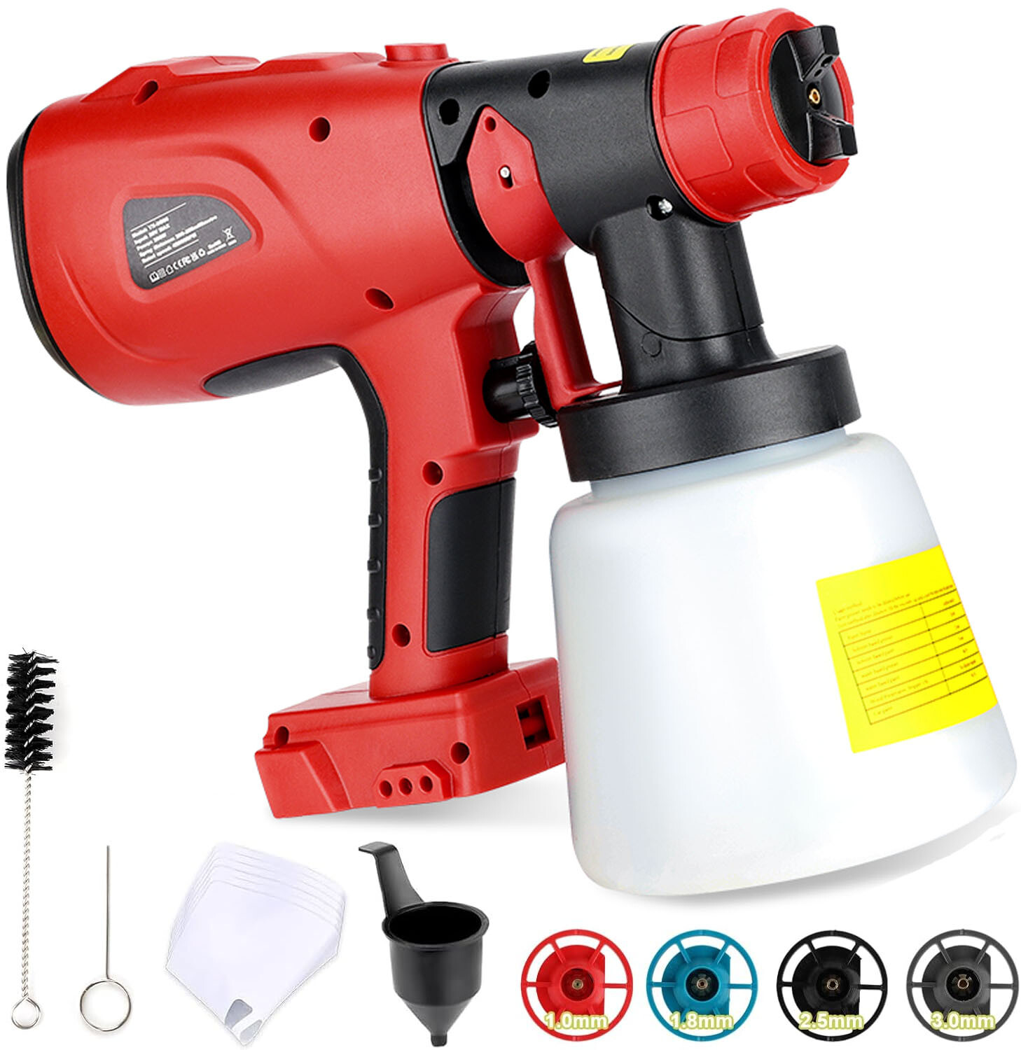 Cordless Paint Sprayer Gun for Milwaukee 18V Battery Wireless Spray Painter 200W