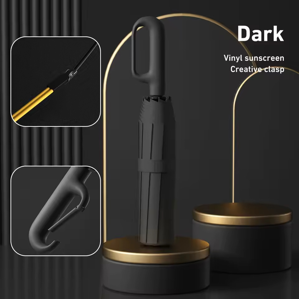 Automatic Windproof Folding Umbrella Compact Anti-UV Sun & Rain Travel Umbrella
