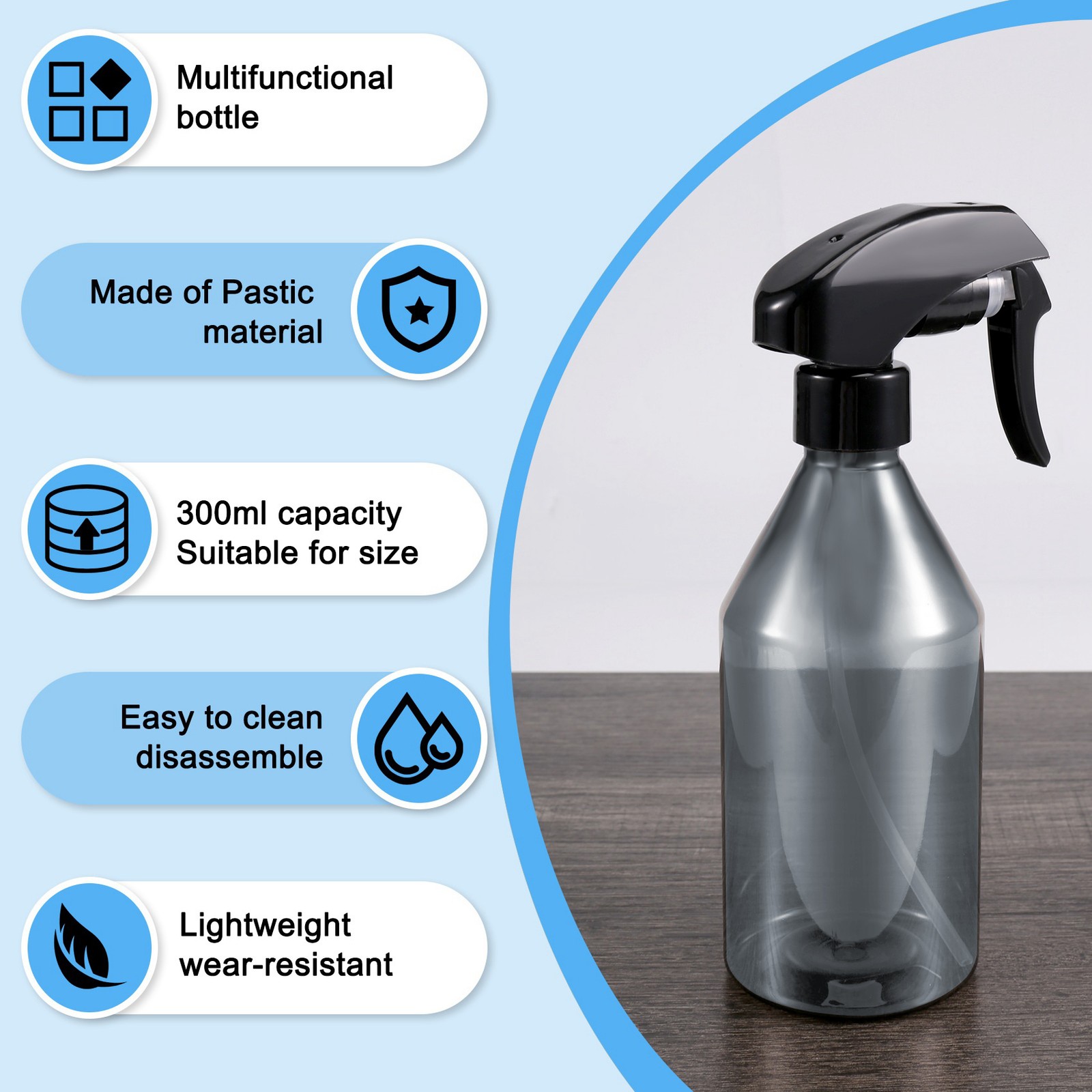 Plastic Bottles for Cleaning Solutions,10OZ Reusable Empty Container3167