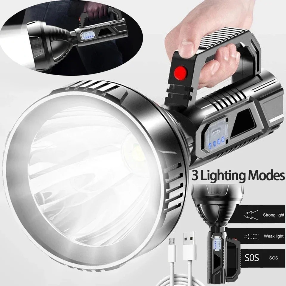 Super Bright LED Spot Light Searchlight Rechargeable Hand Torch Work Light Lamp*