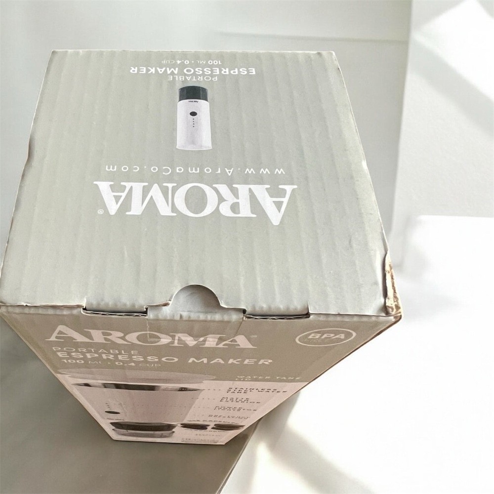 Aroma | Portable Mini Espresso Maker-White | NIB