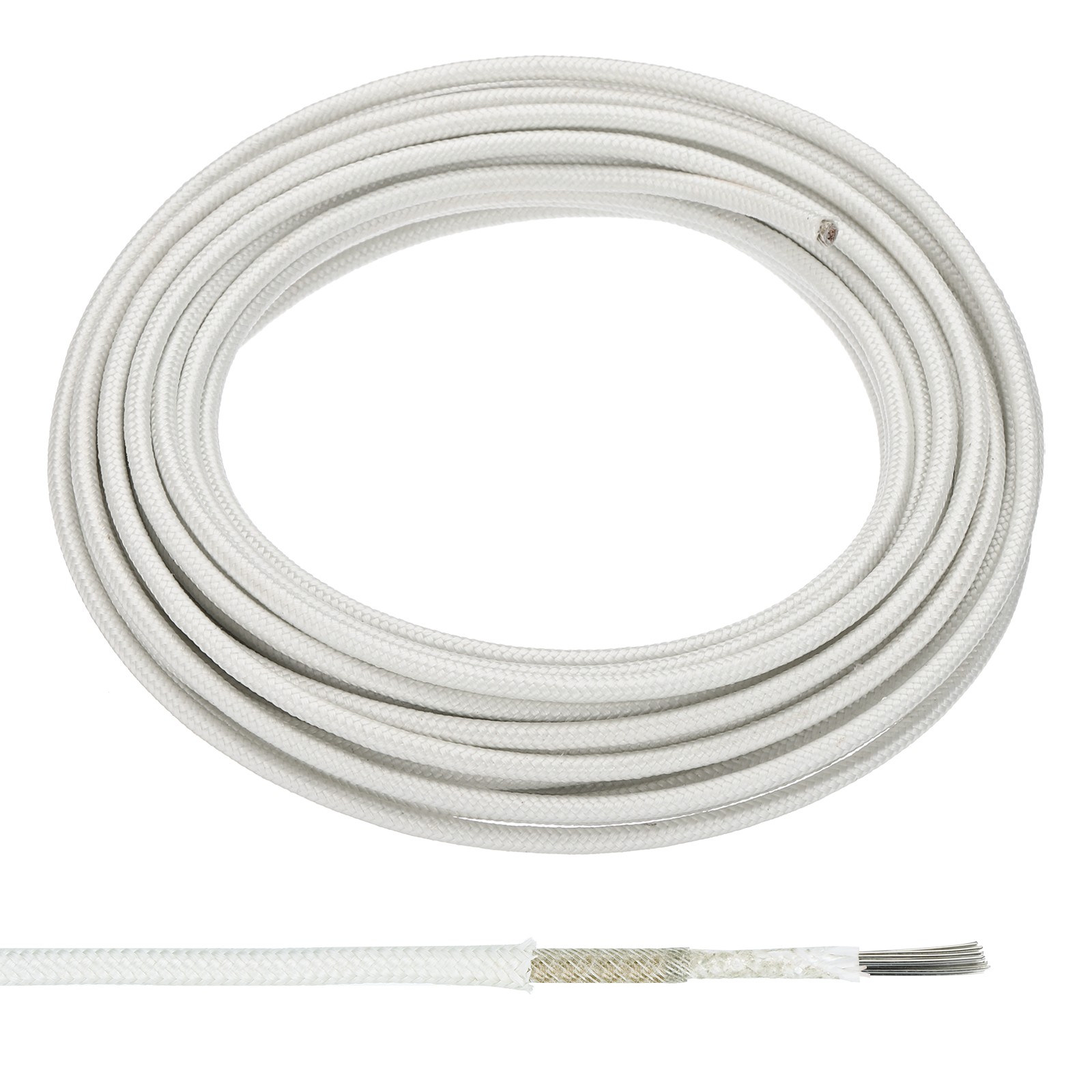 32.8Ft 13AWG High Temperature Wire Nickel Plated Copper Wire White
