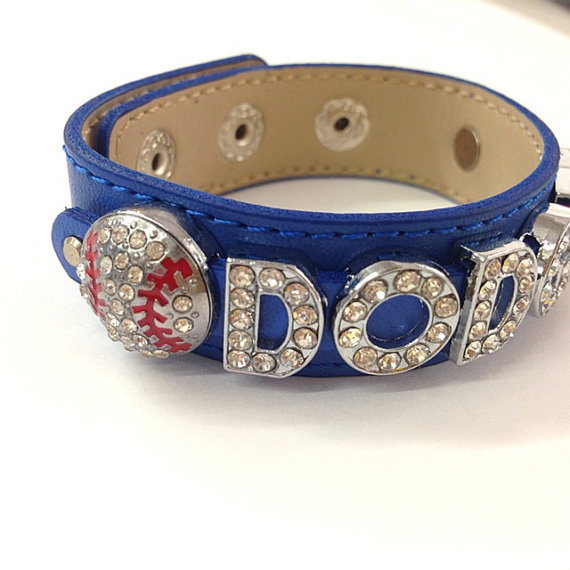 Los Angeles BlueBaseball  Bracelet or Personalize Your Own team / Name Bracelet