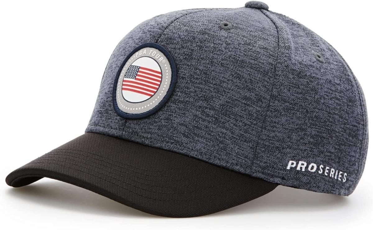 PGA Pro Series Tour Golf Hat Adjustable Gray & Black Moisture Wicking Adult New