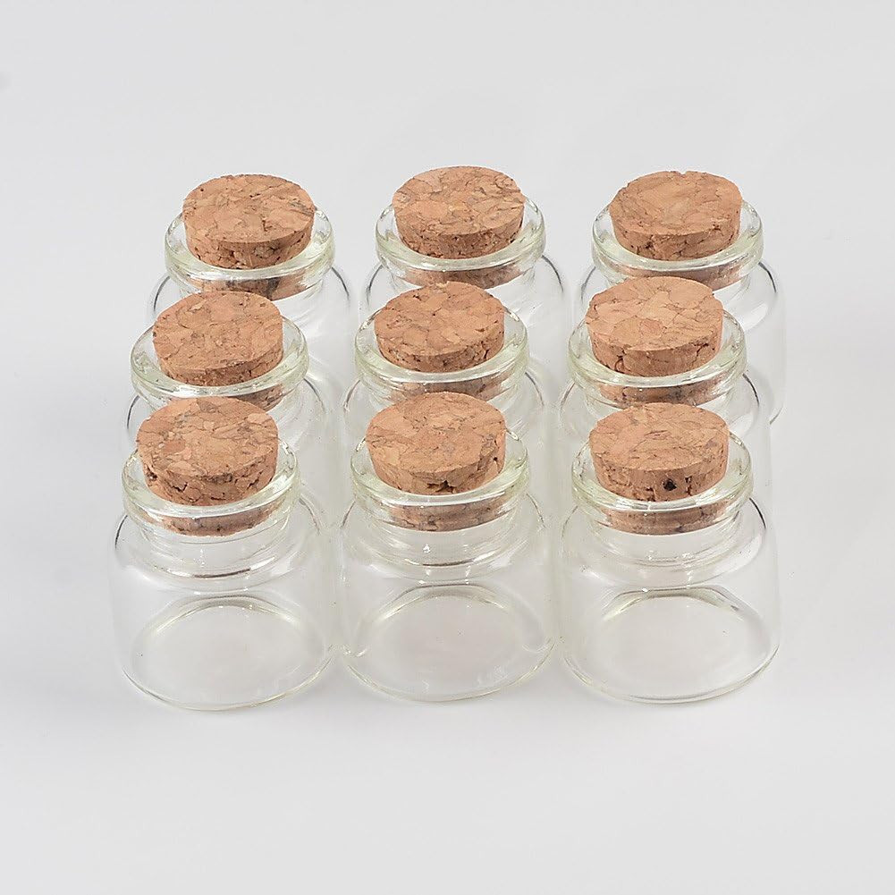 30X30X17Mm 10Ml Mini Glass Bottles with Cork Small Transparent Clear Tiny Empty