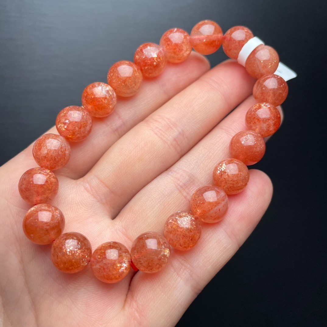 8mm Natural Sunstone Bead Bracelet Reiki Crystal Quartz Healing Decorate 1pc