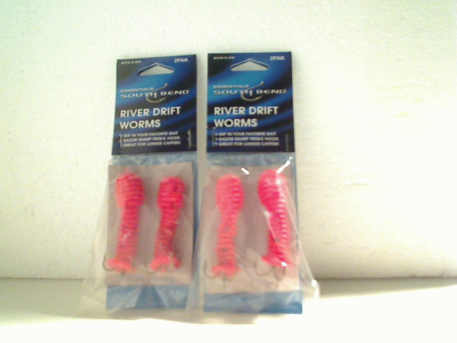 South Bend RCFW-R Catfish Drift Worms Red 2 Pack, 2 Packs Per Order, FS