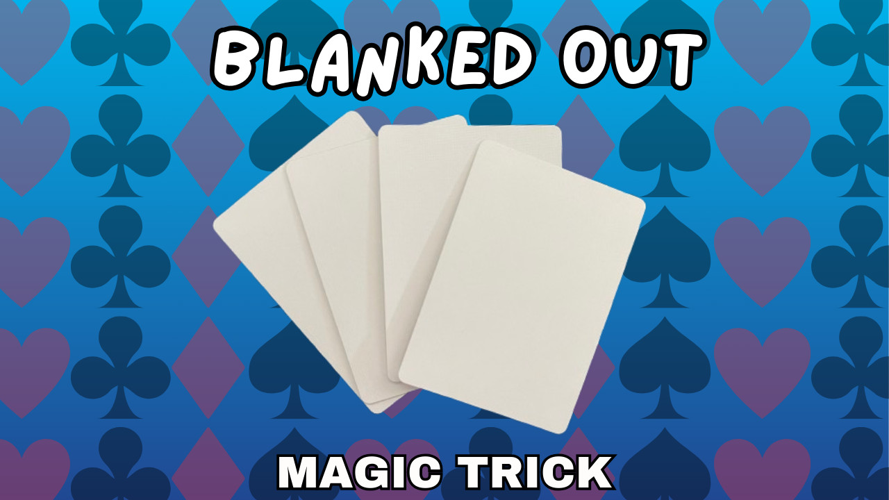 Blanked Out – Red Make 4 Playing Cards Turn Into 4 Blank Cards - New Magic Trick