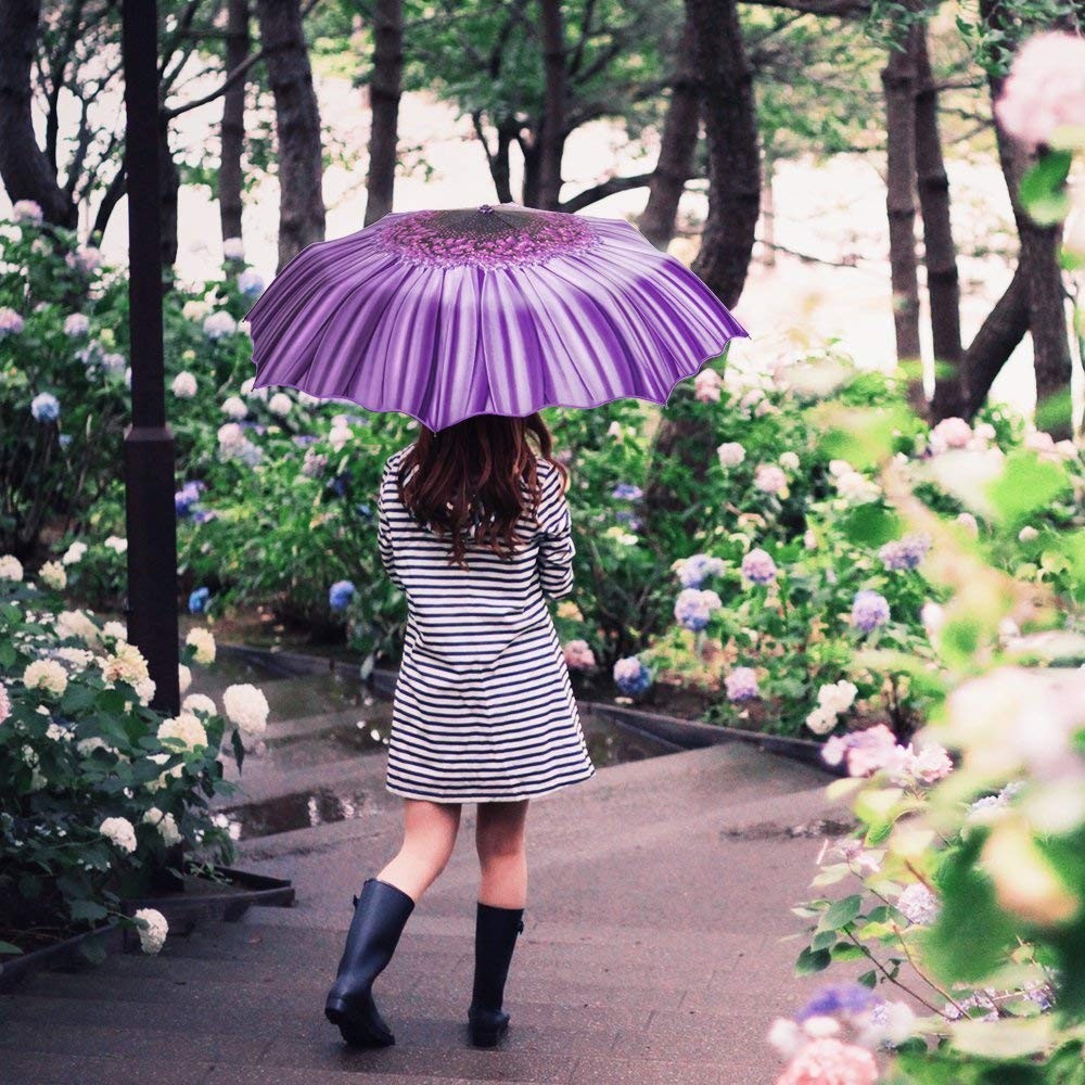 Windproof Travel Umbrellas - Lightweight Automatic Compact Folding Umbrellas ...