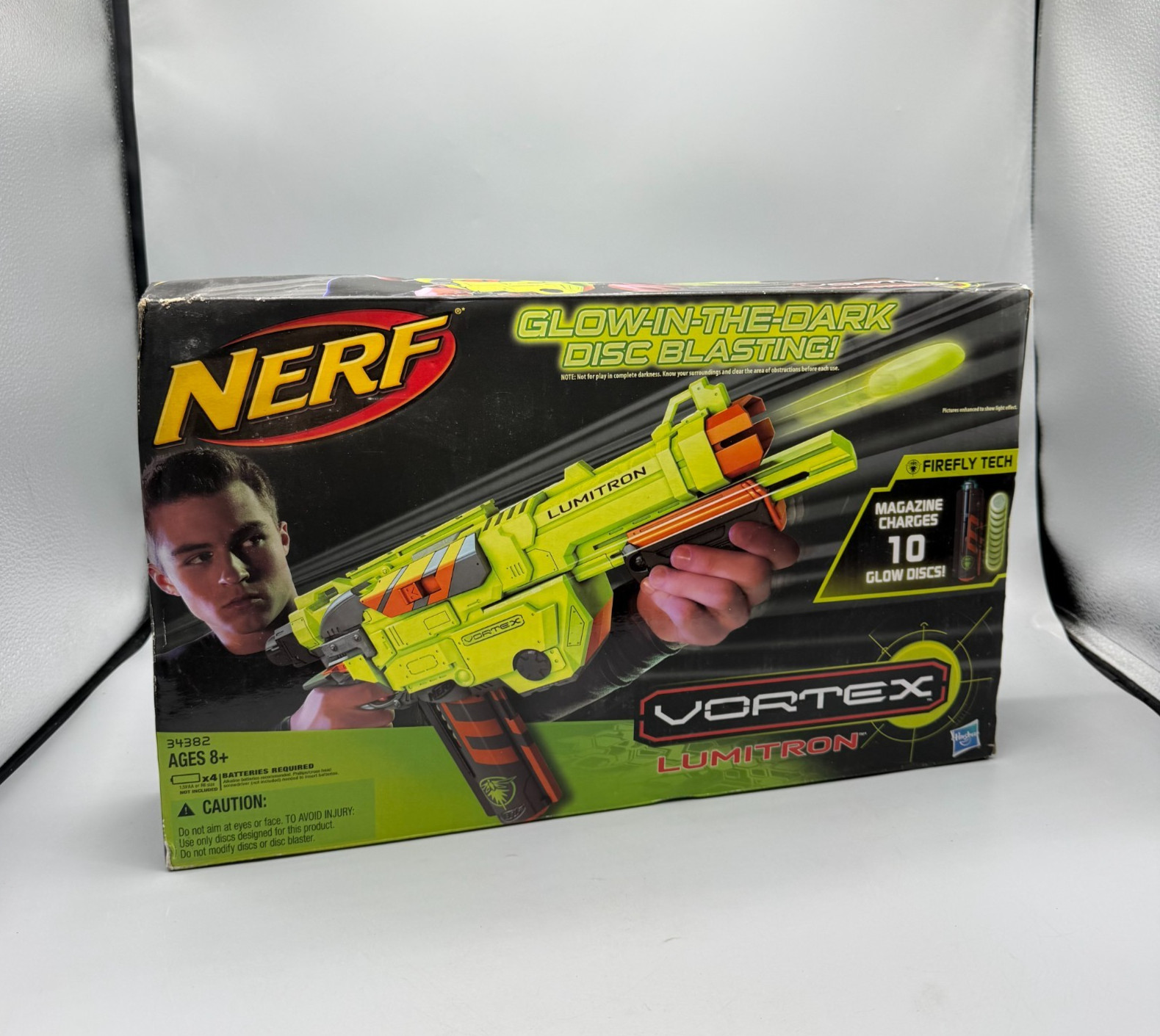 Nerf Vortex Lumitron Glow In Dark Disc Blaster New Sealed