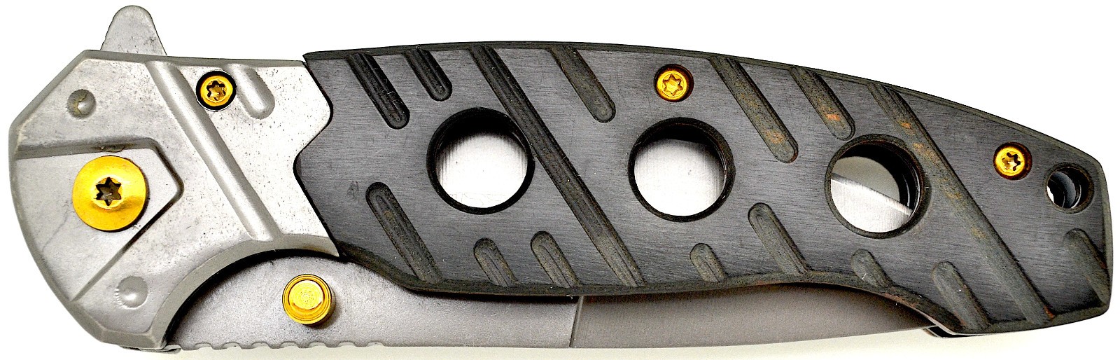 8" NEW! WarTech Spring Assisted Grey Black POCKET KNIFE Hunting Folding Knives