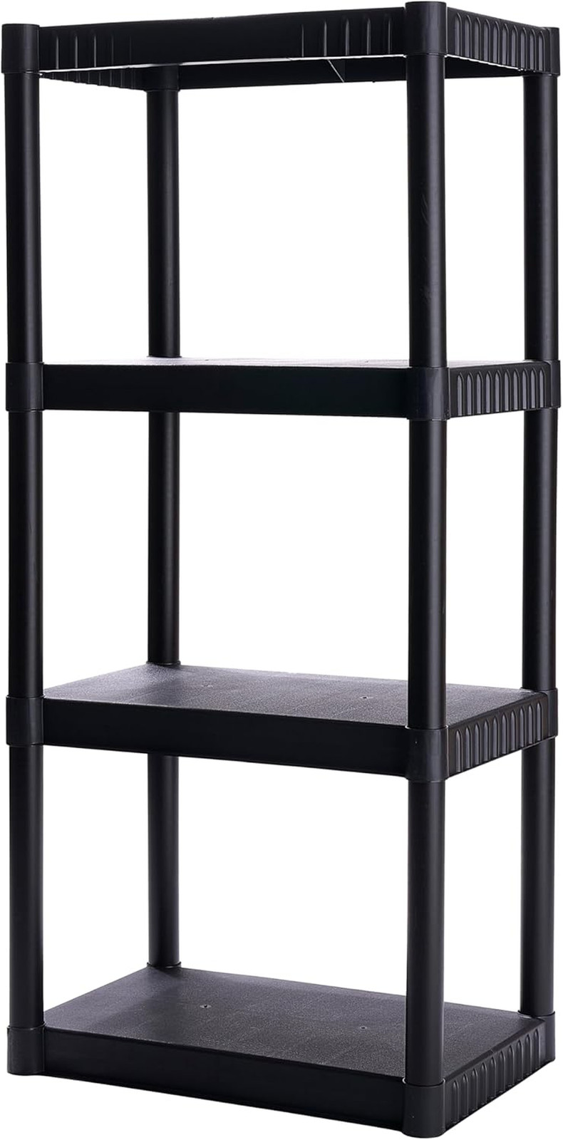 4-Shelf Plastic Storage Shelves, 48” X 23” X 14”, 200Lb Capacity, Pantry, Office