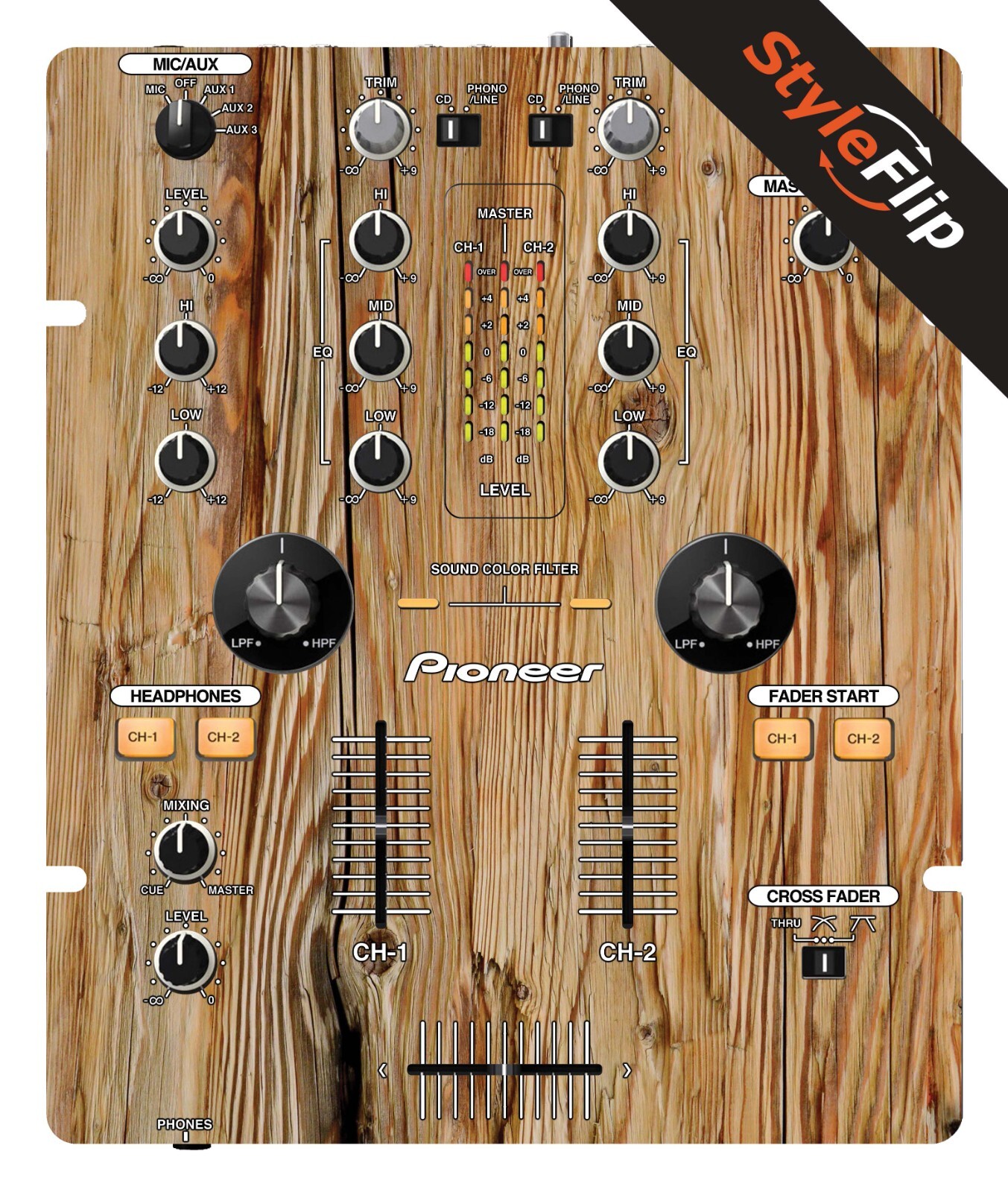 Pioneer DJM-250 | Wood 4 | Protective Decal | StyleFlip Skins