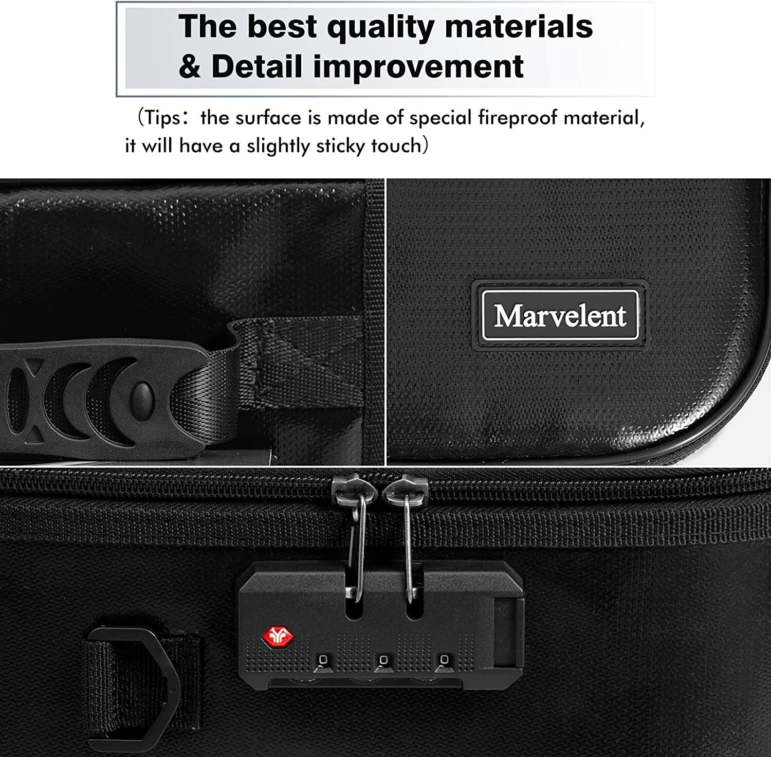 Safe Lock 2000℉ Fireproof File Organizer Bag 3-Layer File Storage Shoulder Strap