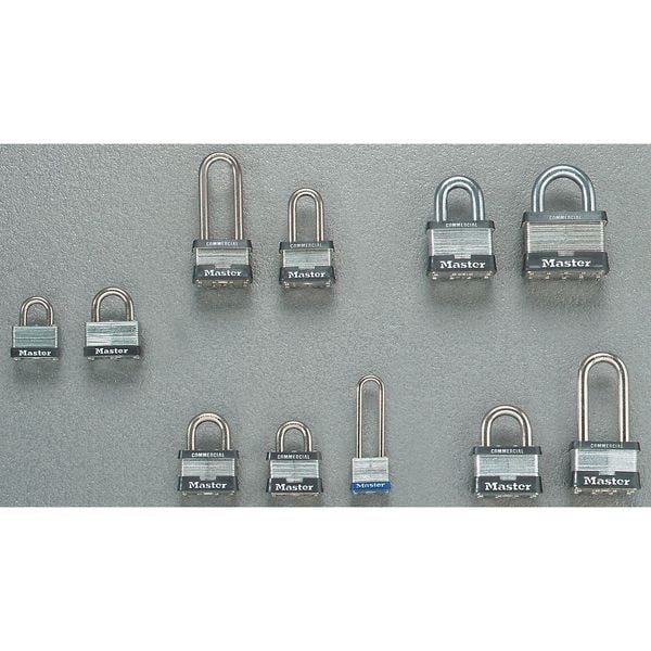 Master Lock 3Kalf Padlock, Keyed Alike, Long Shackle, Rectangular Steel Body,