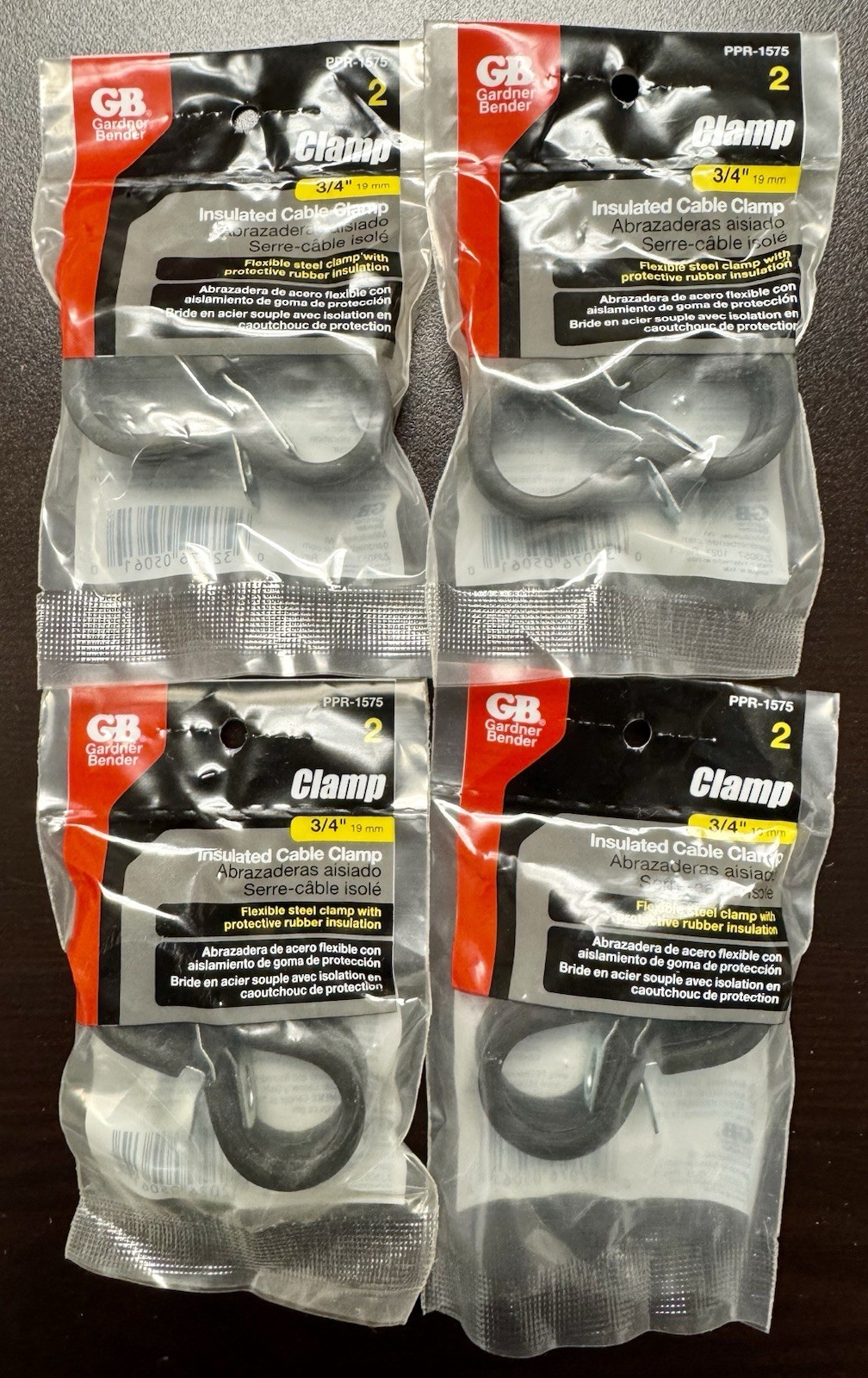 Gardner Bender  3/4 in. 19mm Insulated Cable Clamp, #PPR-1575, 8 pieces - NEW!