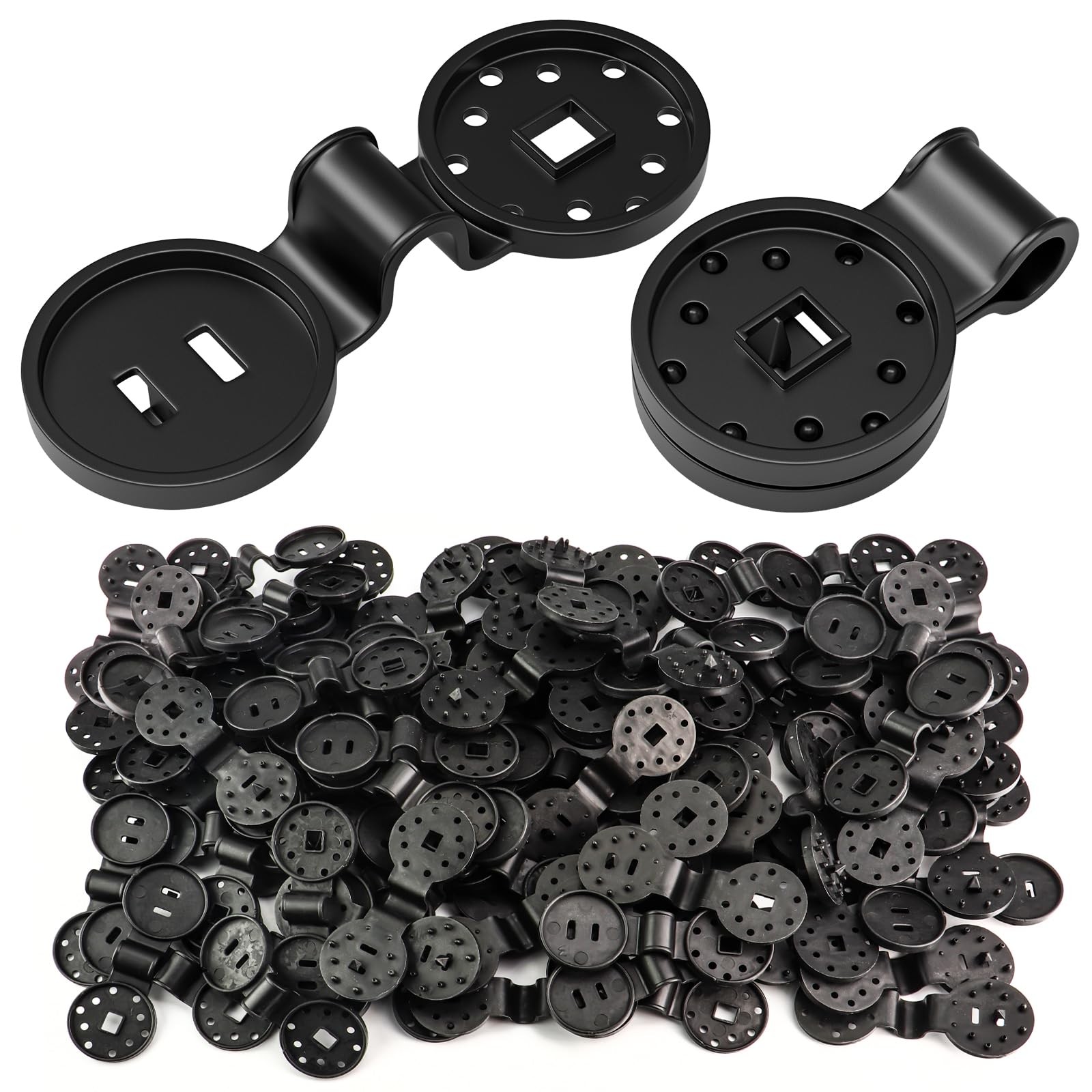 Round Black Plastic Shade Cloth Clips Lock Grip Garden Greenhouse Fix 100 PCS