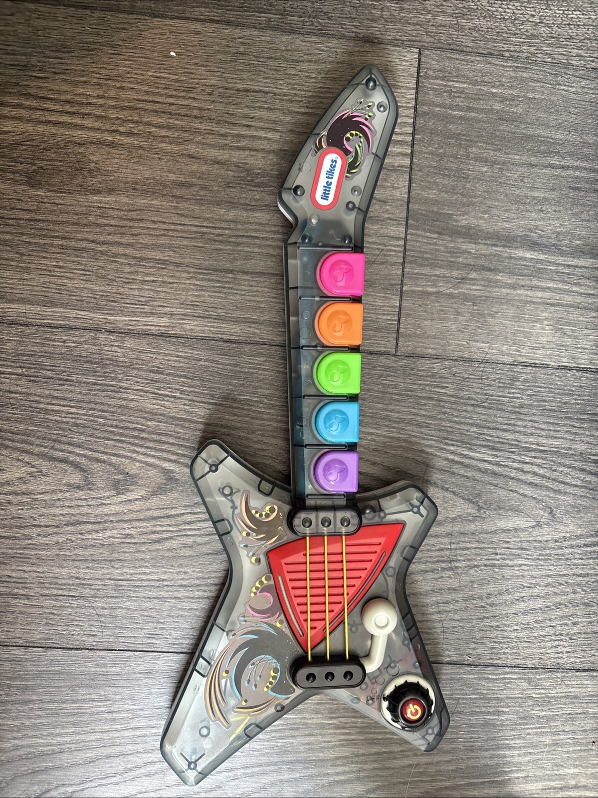 Little Tikes Pop Tunes Electric Guitar Light-Up Musical Tested Works Vtg 2000