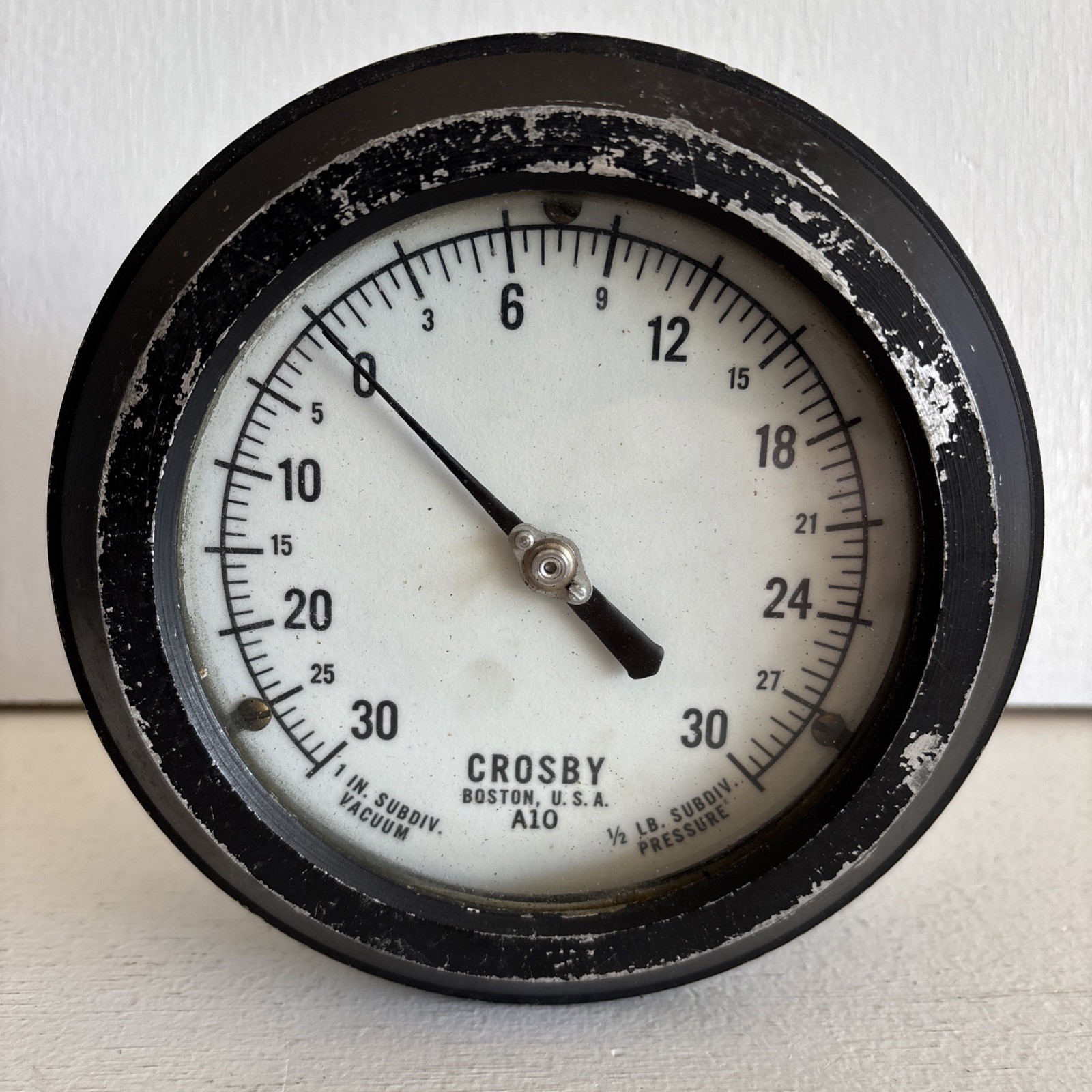 Untested Rare Crosby A10 vacuum/pressure gauge Boston USA Aluminum Housing