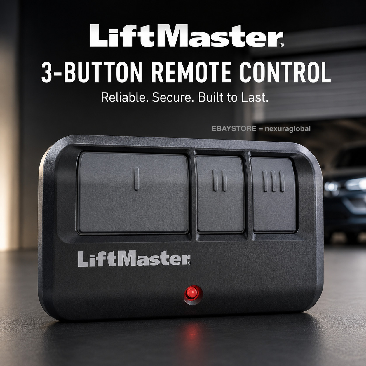 LiftMaster 893MAX 3 Button Visor Remote Control Garage Door Opener Transmitter