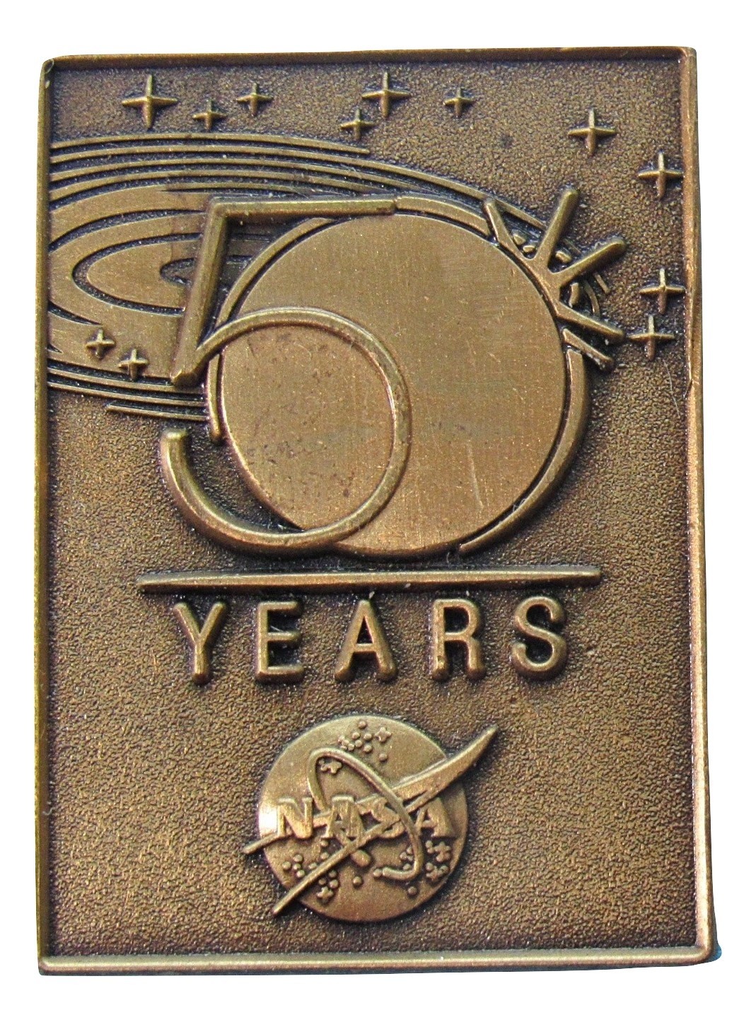 NASA Winco PIN '08 vtg 50 YEARS! Anniversary OFFICIAL EDITION - BRONZE vector