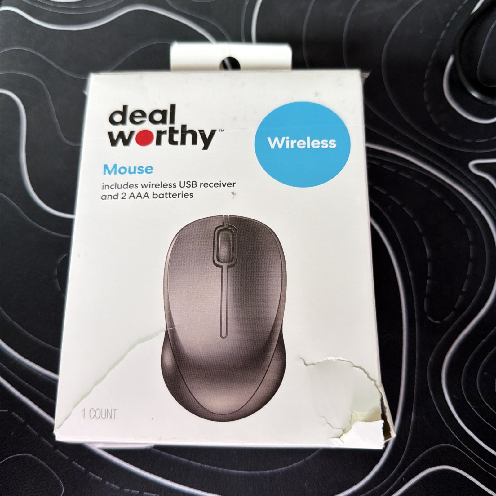 Deal Worthy - Wireless Mouse - includes 2 AAA Batteries - USB