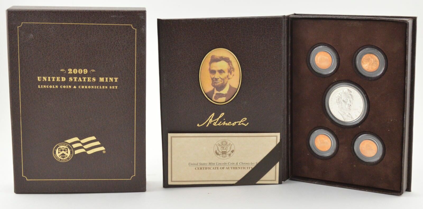 2009 United States Mint Lincoln Coin & Chronicles Set OGP w/COA - 5 Coins