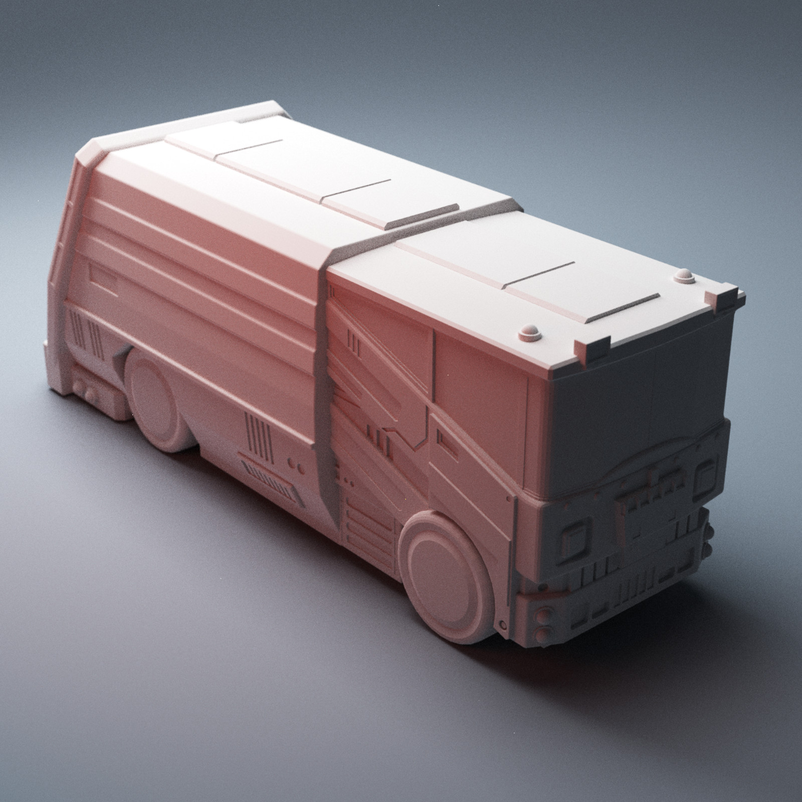 28mm Cyberpunk Street Services Garbage Truck Scatter Greebles HoverBotz Set