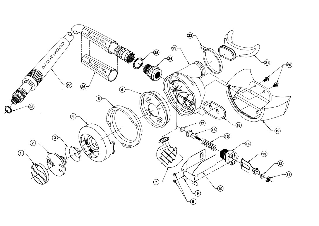 Sherwood Blizzard SRB3900 Assembly, Maintenance Service Repair Manual Scuba Dive