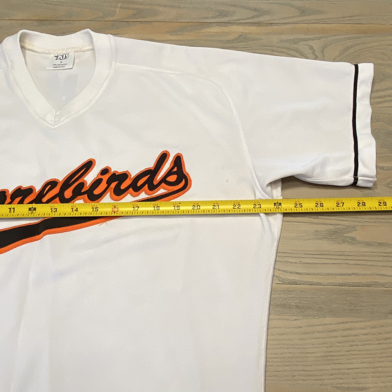 Delmarva Shorebirds White Jersey Mens Size L V-Neck Pullover Timmons Made In USA