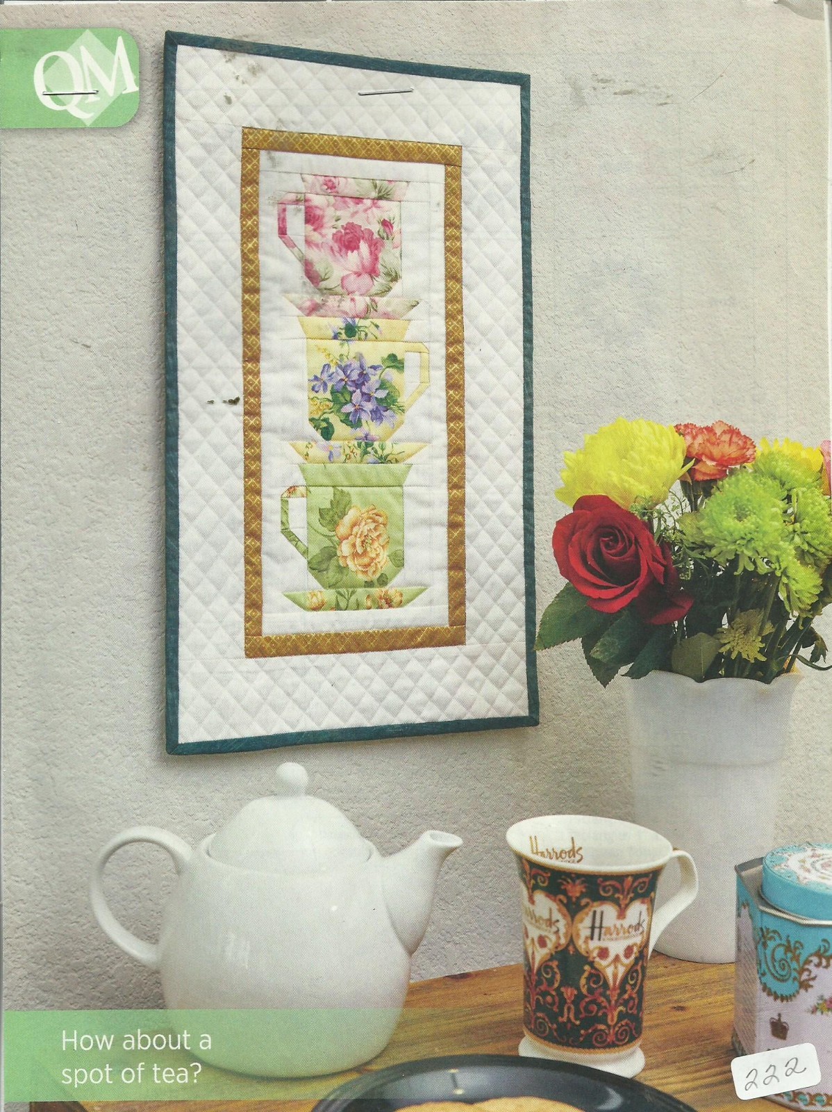 A0222 HAVE A CUPPA WALLHANGING  QUILT PATTERN/INSTRUCTIONS