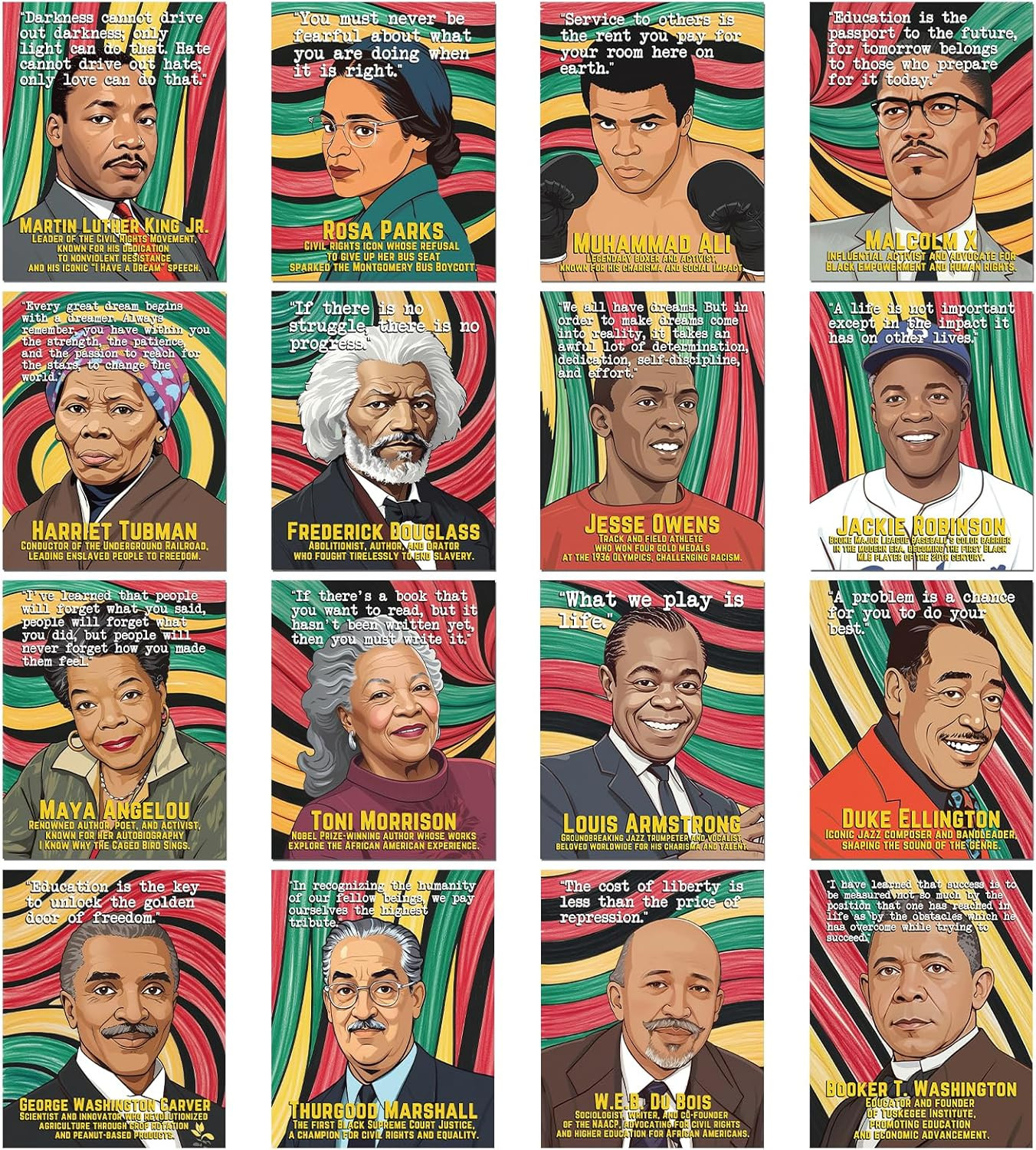 Black History Month Decorations 16 Pcs Black History Month Posters Bulletin Boar