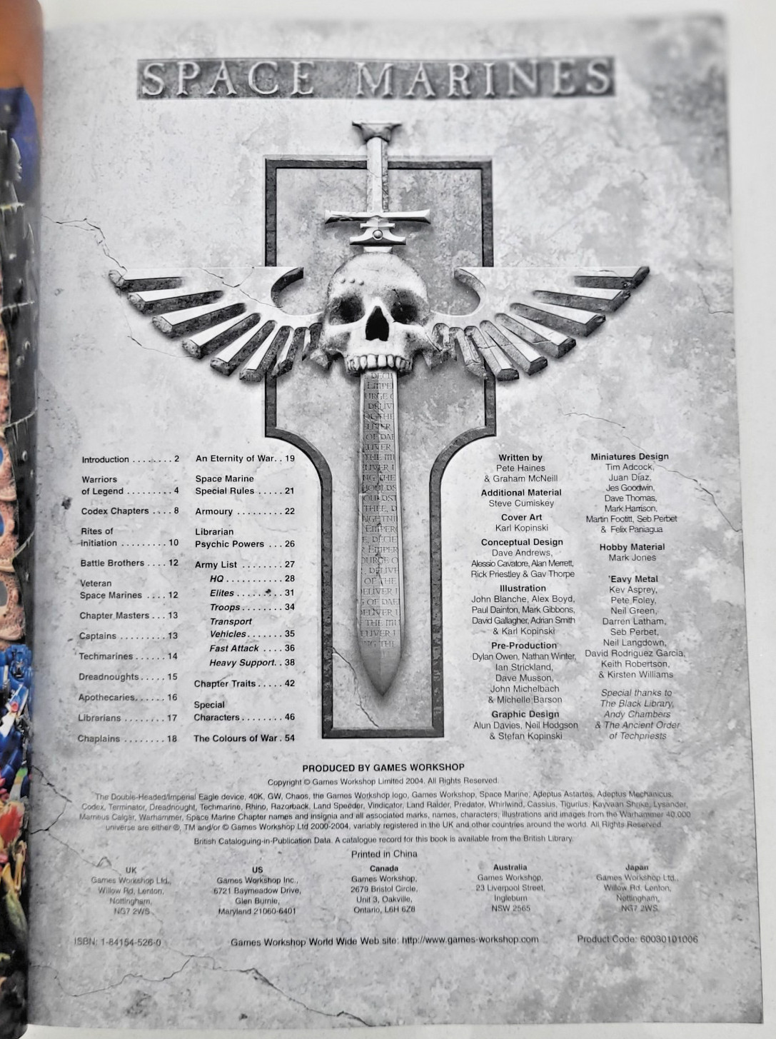 Space Marines Codex. Warhammer 40k 3rd Edition Soft Back. EX