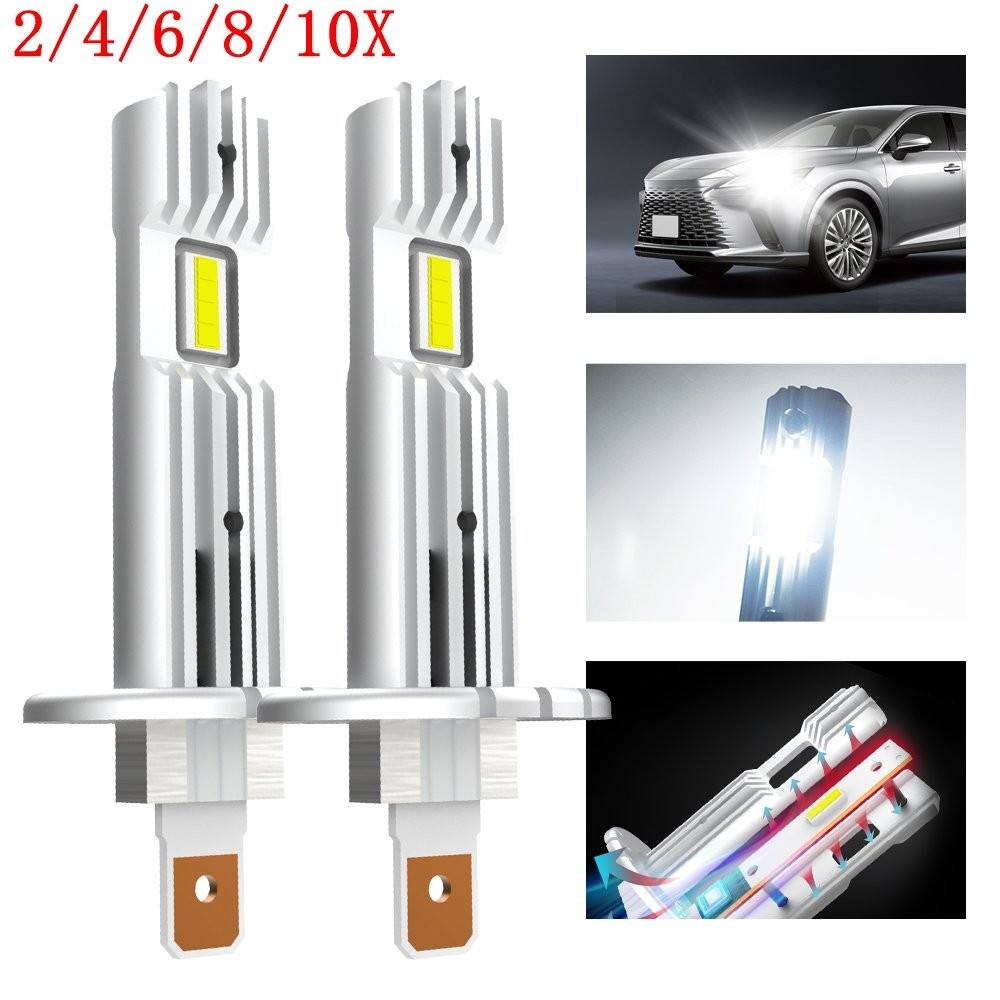 AUXITO H1 LED Headlight Kit Bulbs High Low Beam 6500K Super White Combo 2 2/4X
