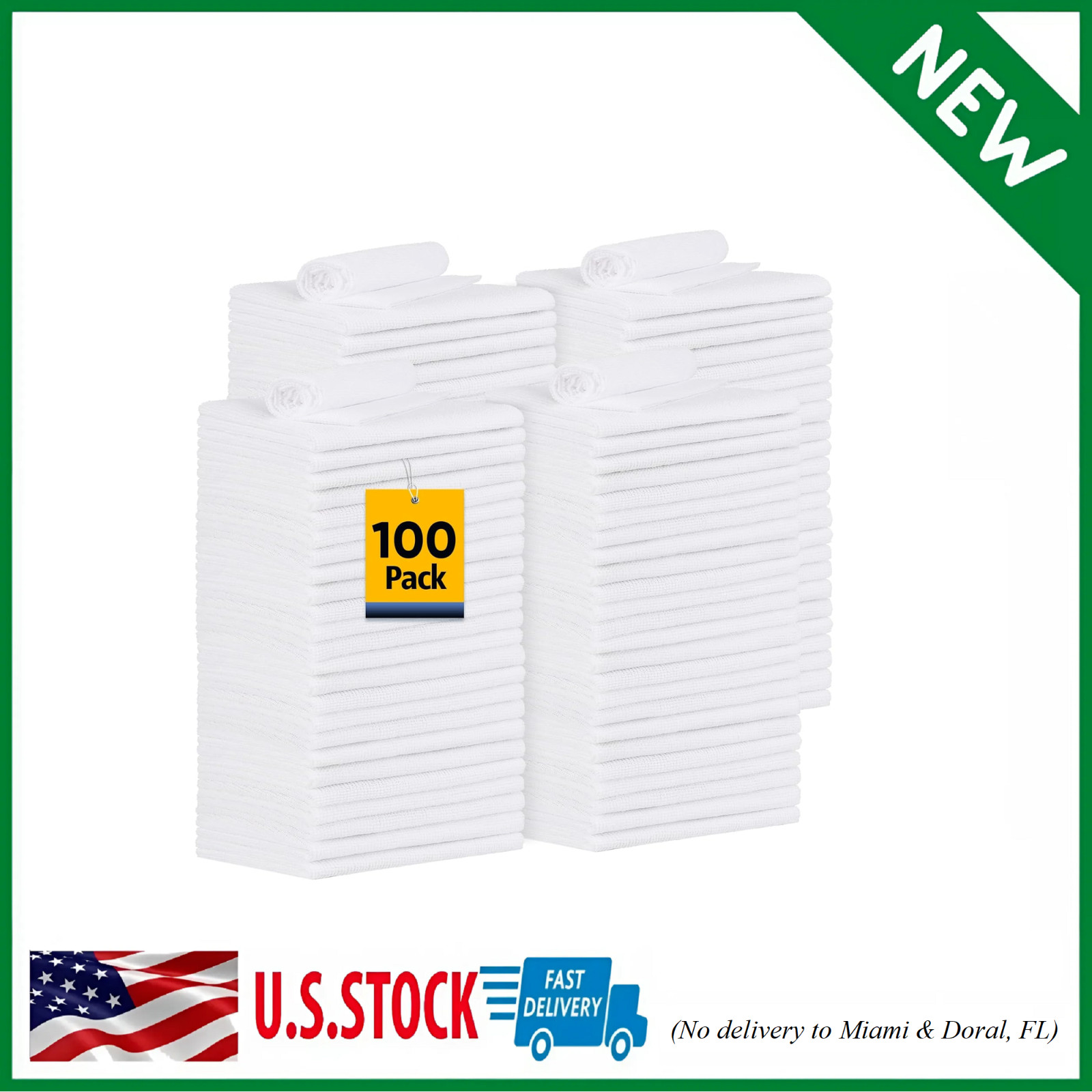 Shop Towel, 100 Pack Commercial Grade Work Rags Microfiber Towels for Cars Clean