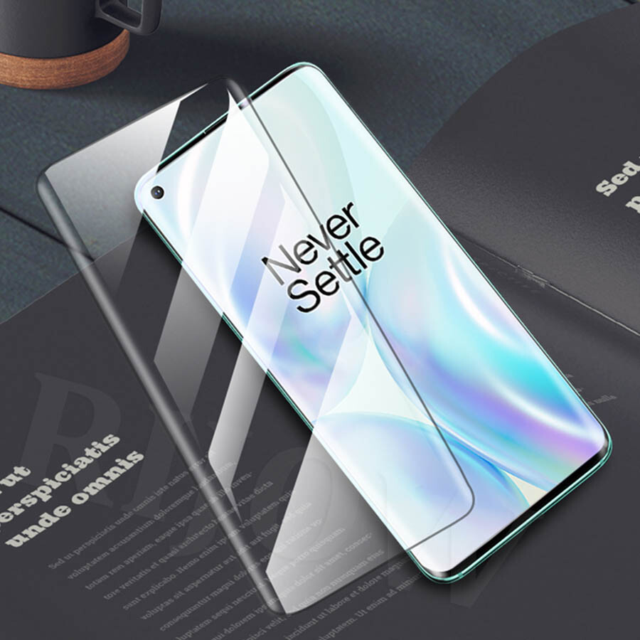 For OnePlus 7Pro 8 Pro UV Liquid Full Glue Tempered Glass Screen Protector Case