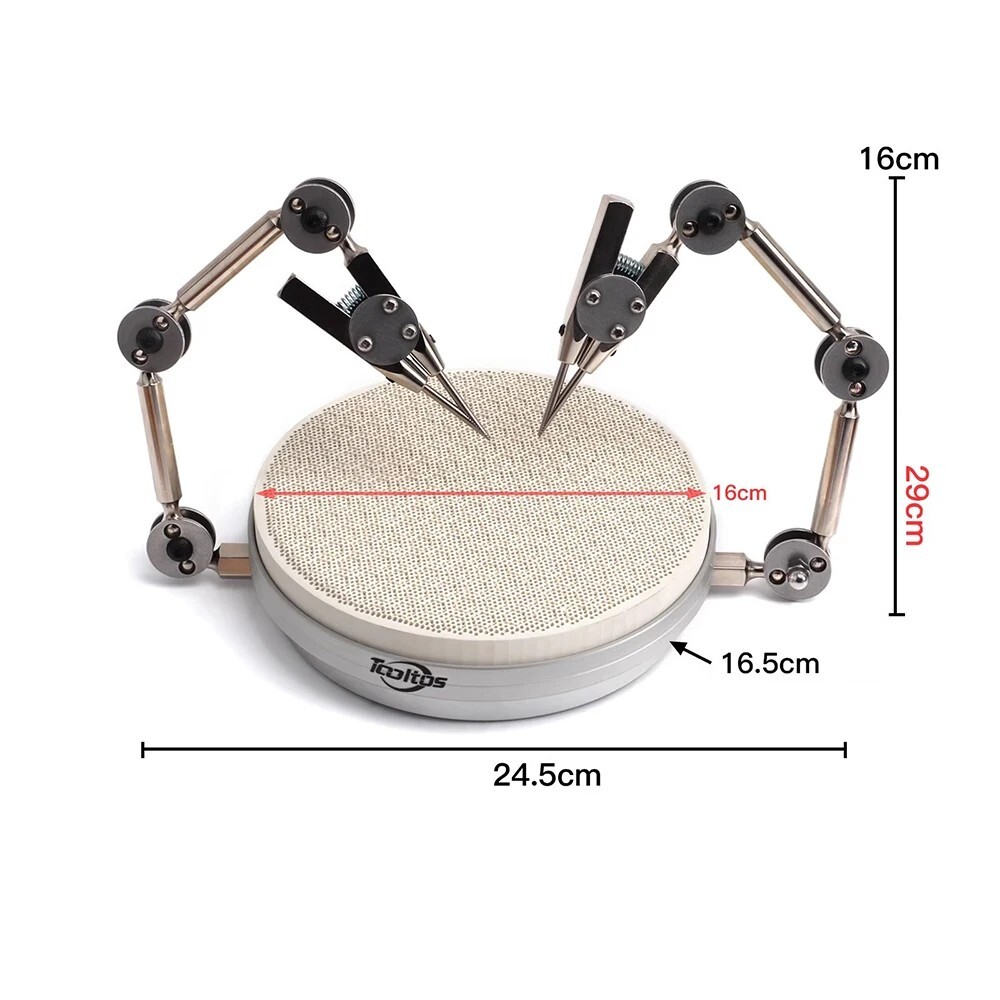 Universal Rotating Honeycomb Welding Table Adjustable 2 Arm Clamp Rotatable Base