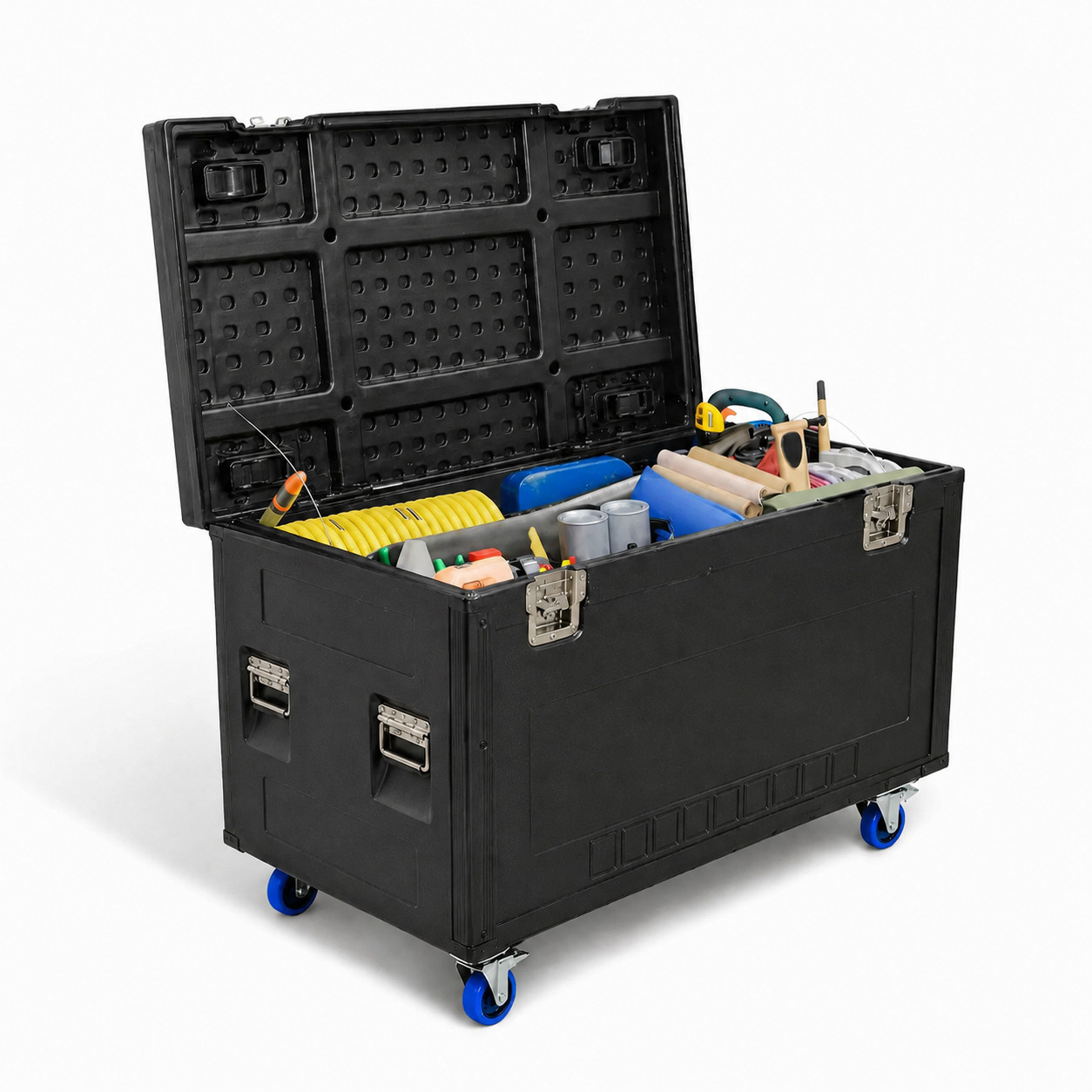 AETHERA FX Heavy Duty ATA Cable Trunk Road Case with Wheels for DJ Stage Gear