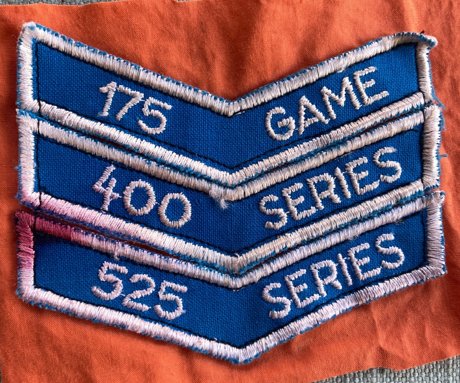 Vintage Bowling 175 Game 400 525 Series Patch Lot 3 Patches Blue White V Shape