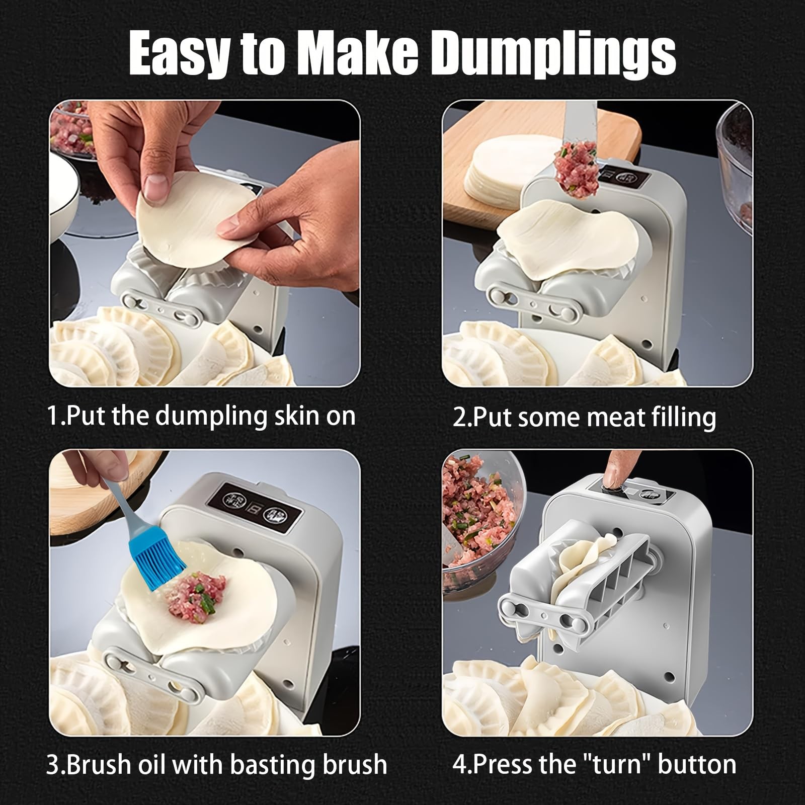 Electric Dumpling Maker Rechargeable Automatic Dumpling Maker Machine Mould 2...