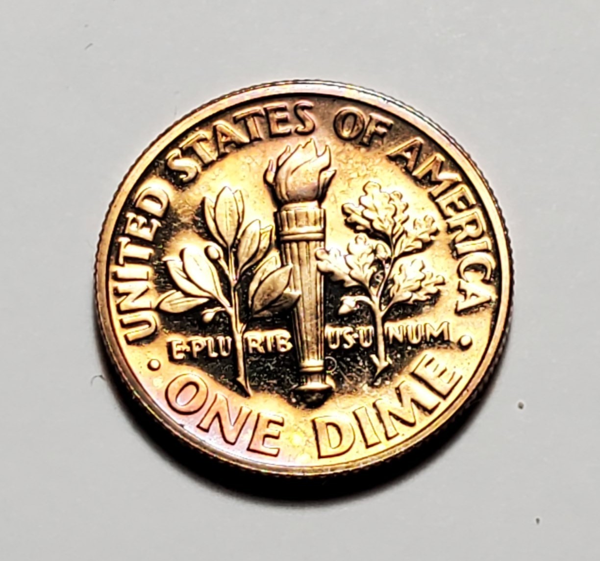 TONED 2001 S ROOSEVELT DIME CLAD PROOF UNC #C10763