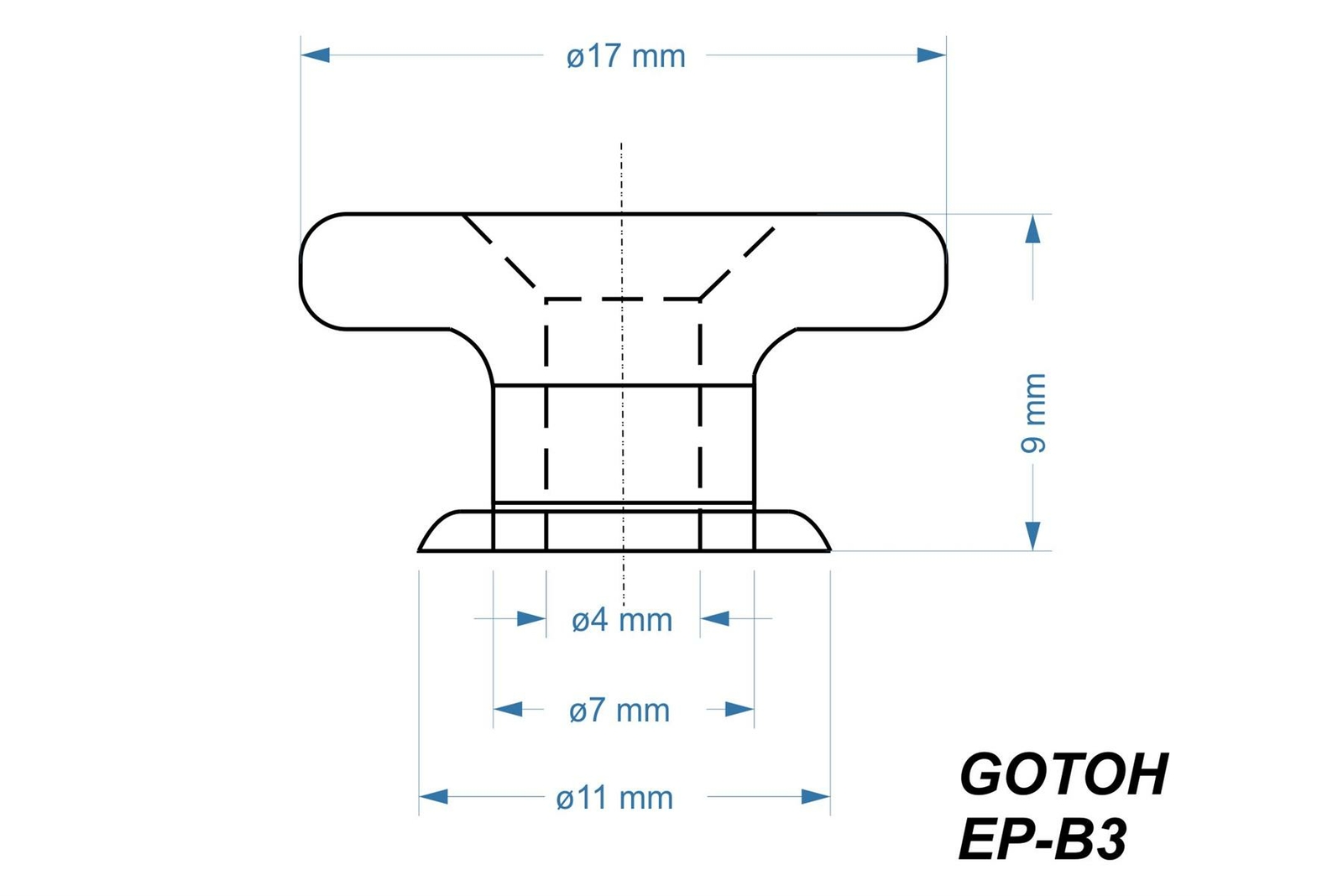 GOTOH EP-B3 Strap Button - Oversized - Set of 2 - Chrome