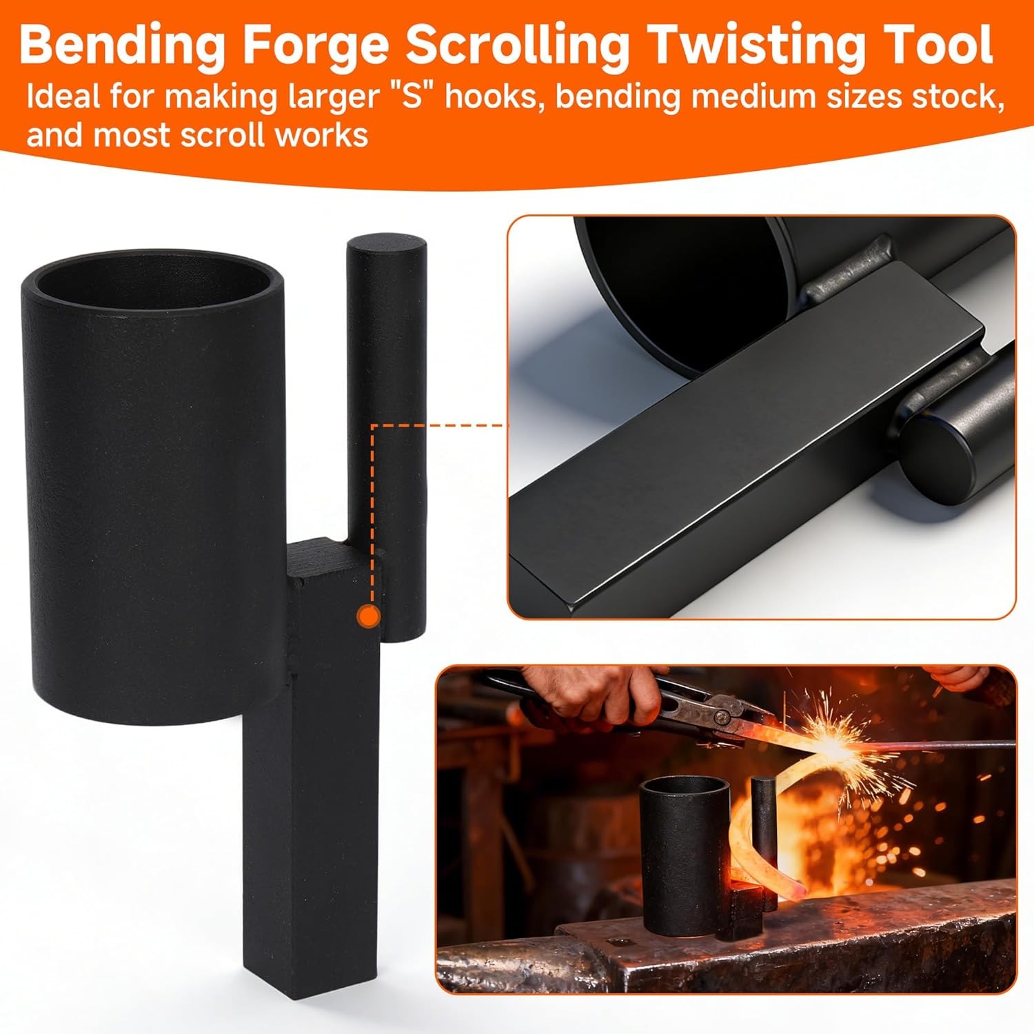5 Piece 1" Blacksmith Anvil Hardy Hole Tools Set Blacksmithing Forging Kit