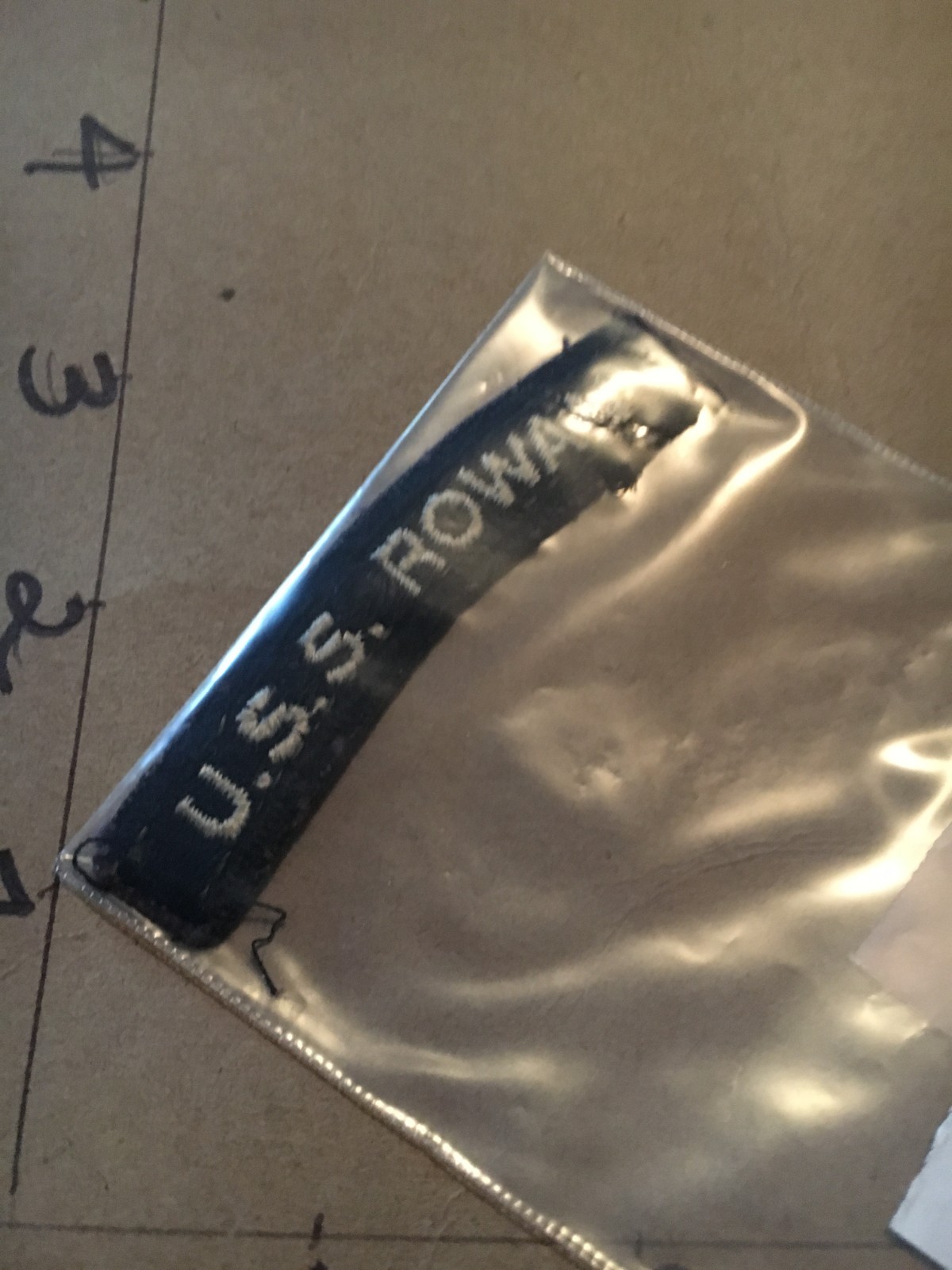 US NAVY SHOULDER STRIP TAB *** rocker *** Patch USS Rowan