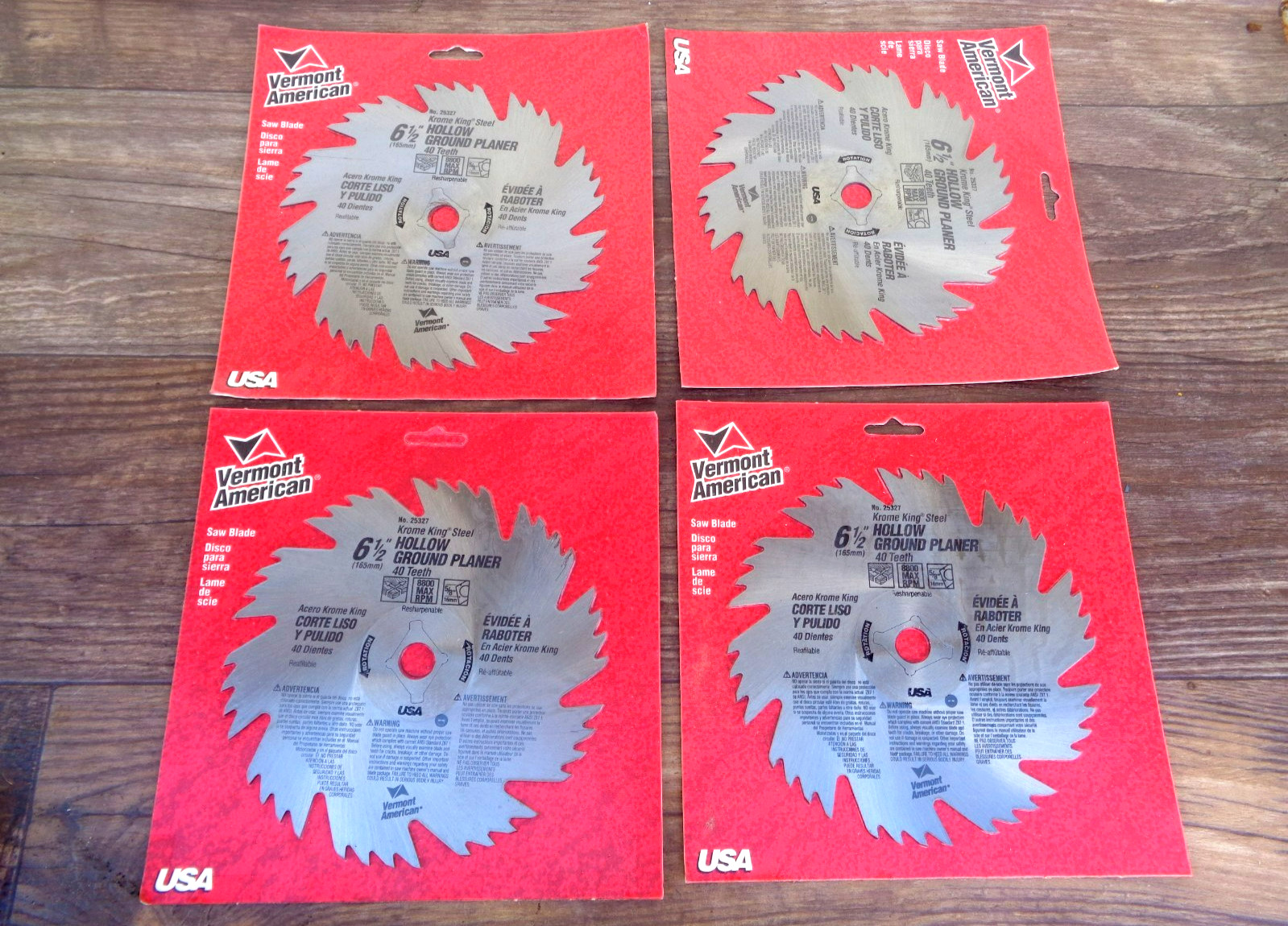 Vermont American 6-1/2" 40T Hollow Ground Planer Saw Blade - Lot of 4 Saw Blades