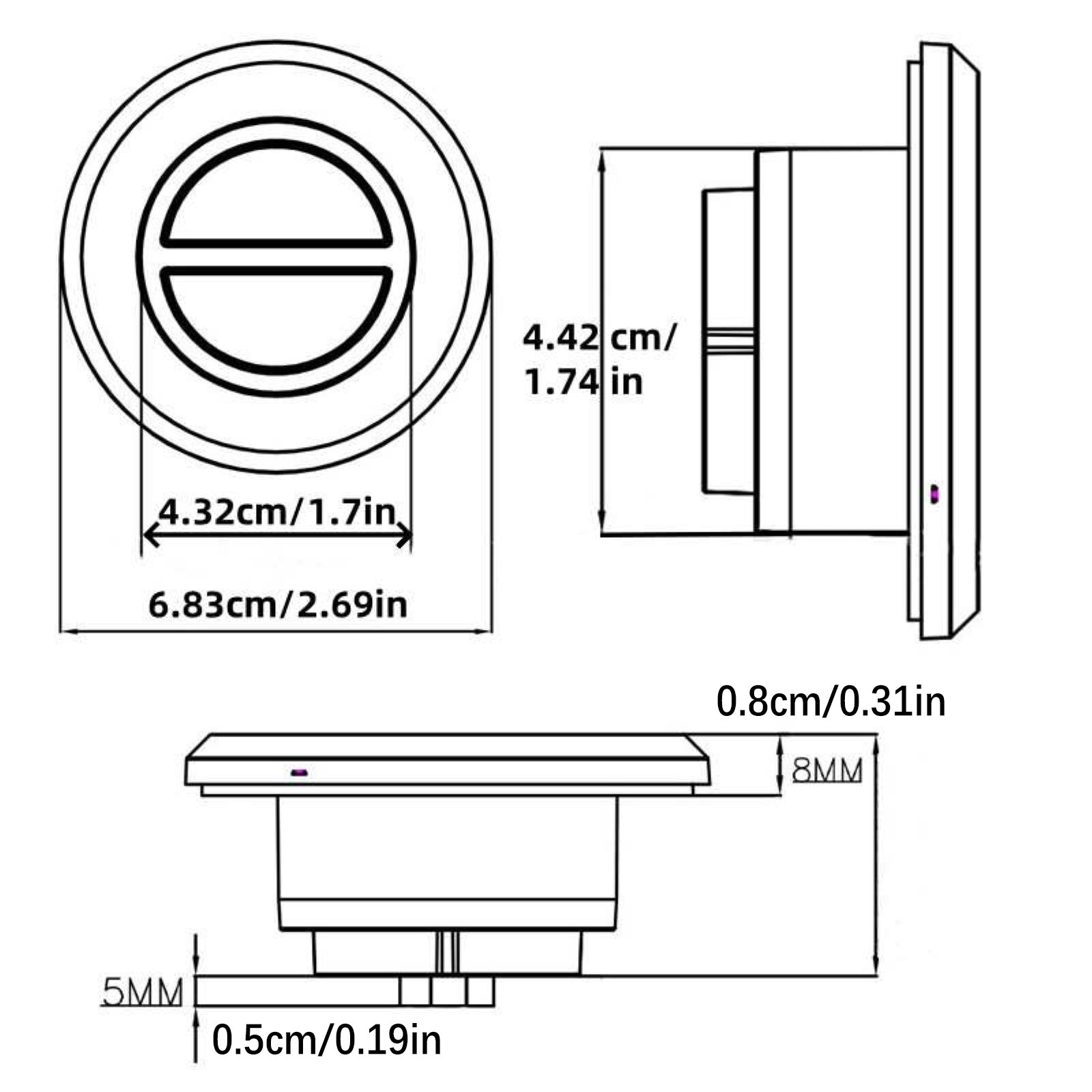 Round 2-Button Power Hand Controls for 2-function (up/down) for Limoss