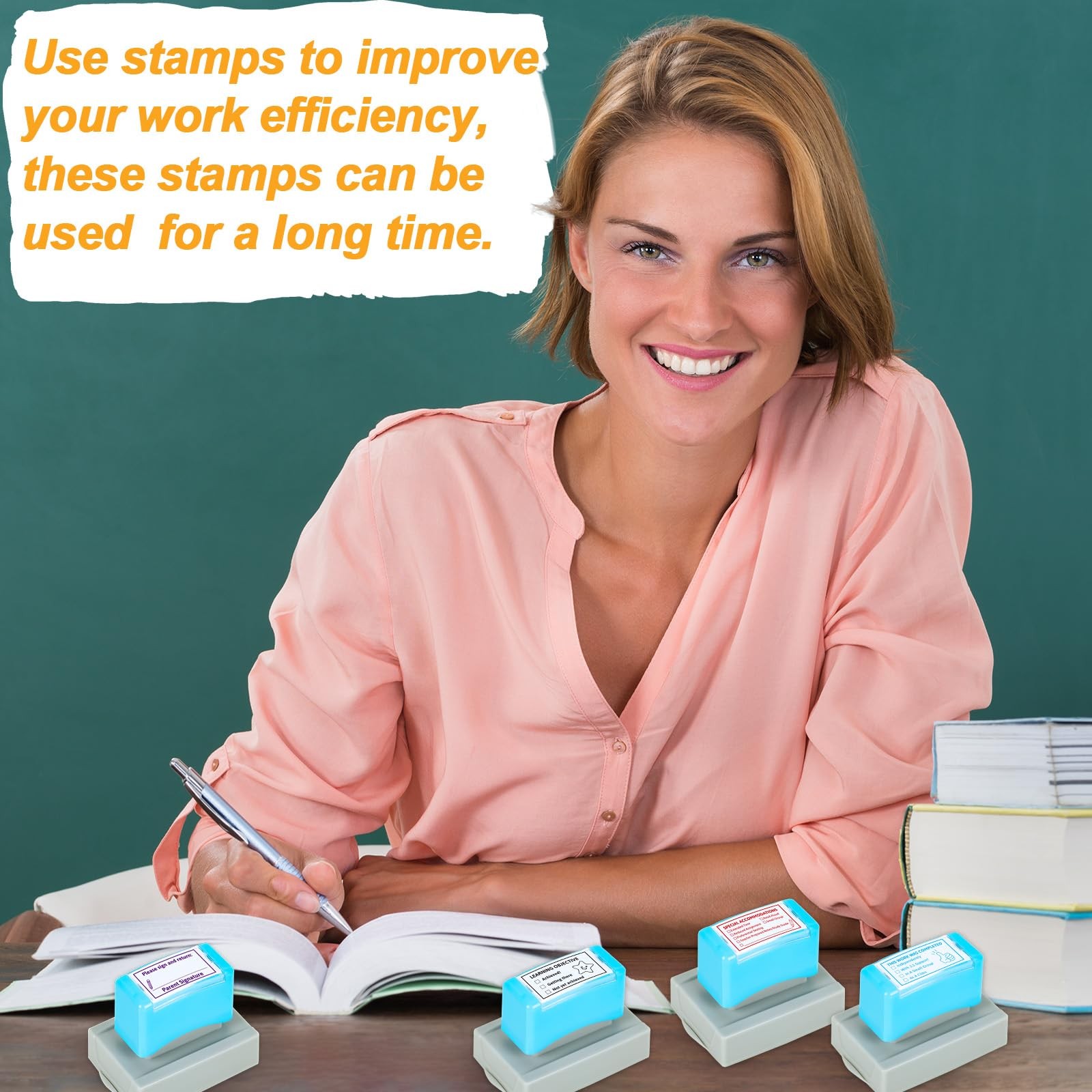 4PCS Teacher Stamps for Classroom -inking Accommodations Stamp Set Completed ...